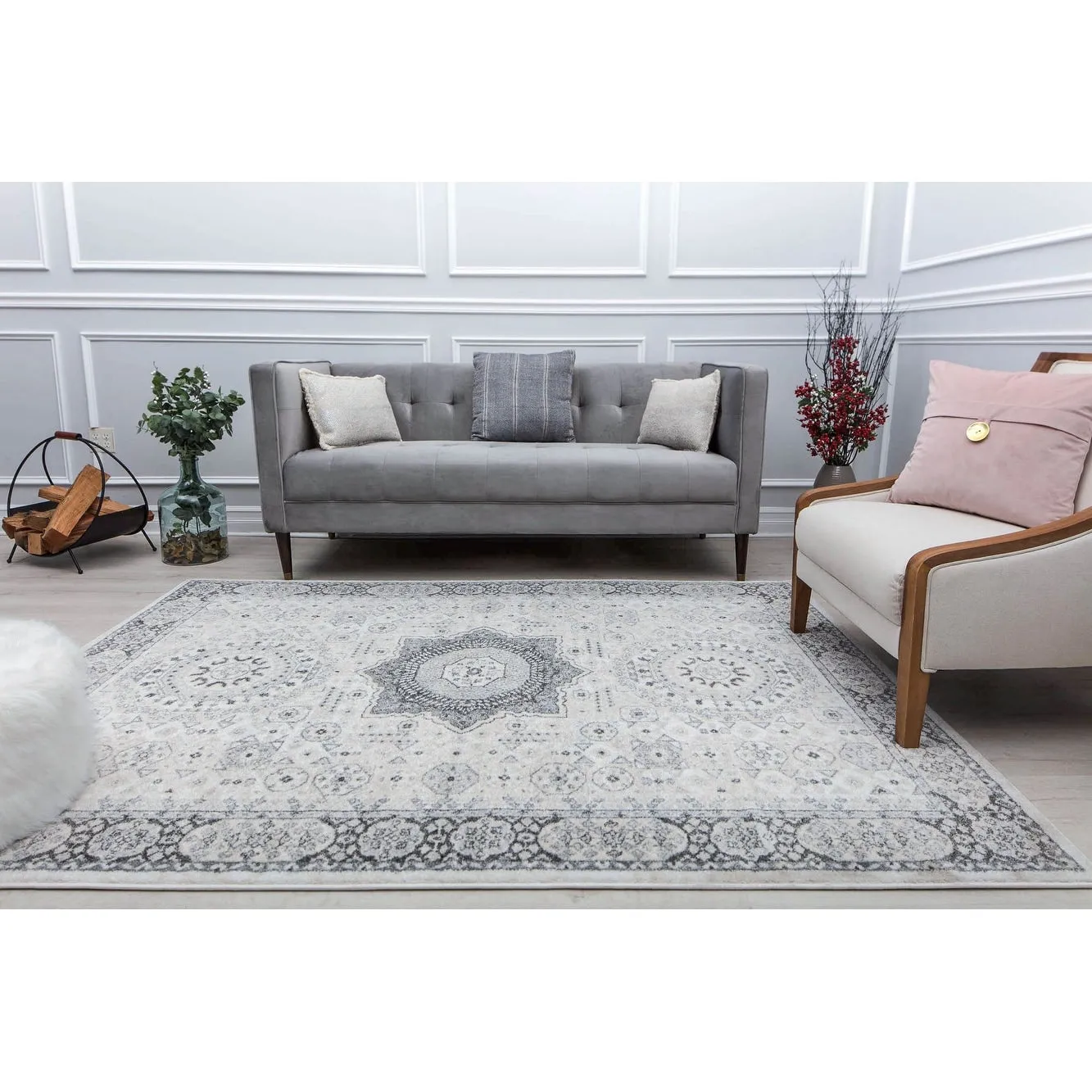 Hailey Geometric Medallion Traditional Area Rug by Rugs America