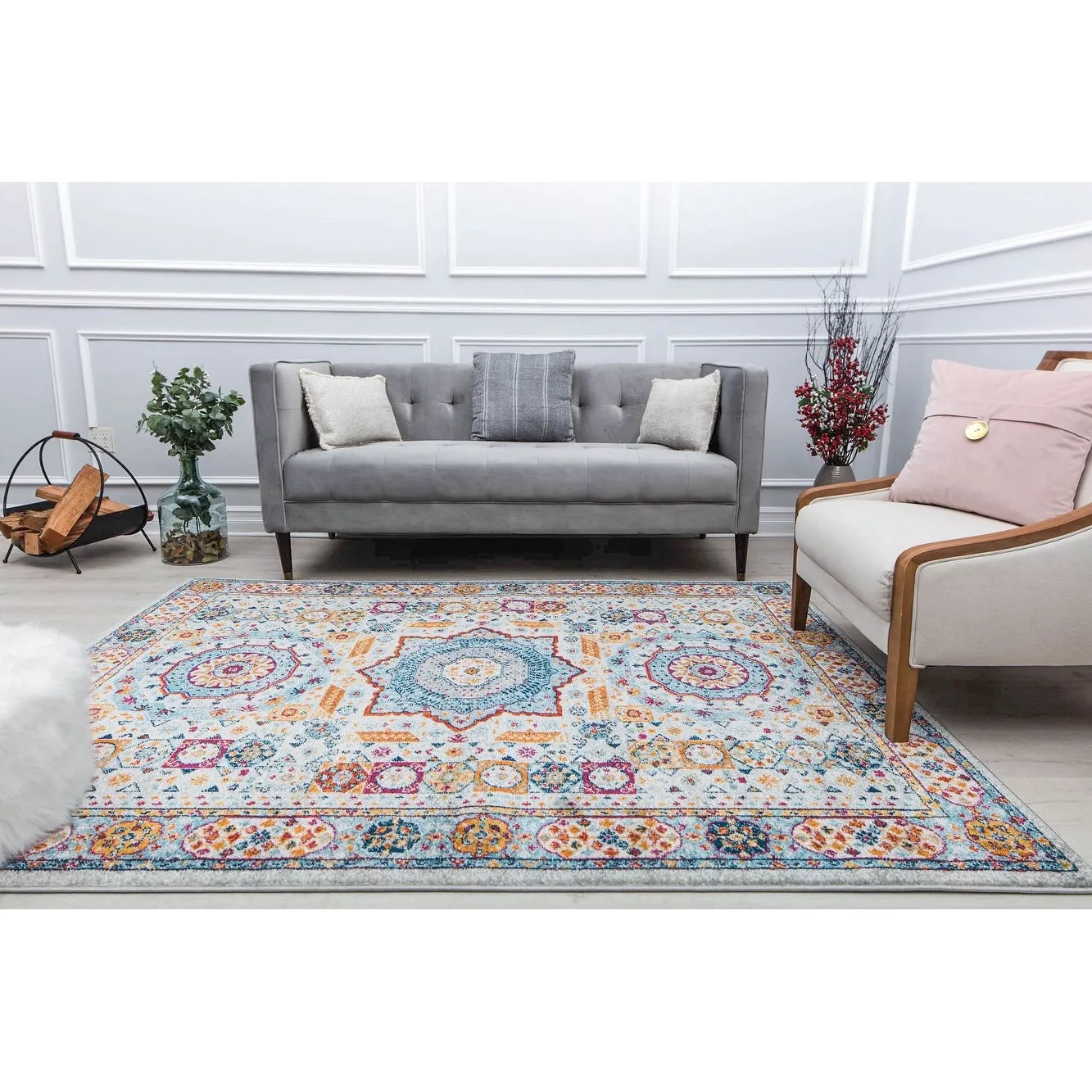 Hailey Geometric Medallion Traditional Area Rug by Rugs America