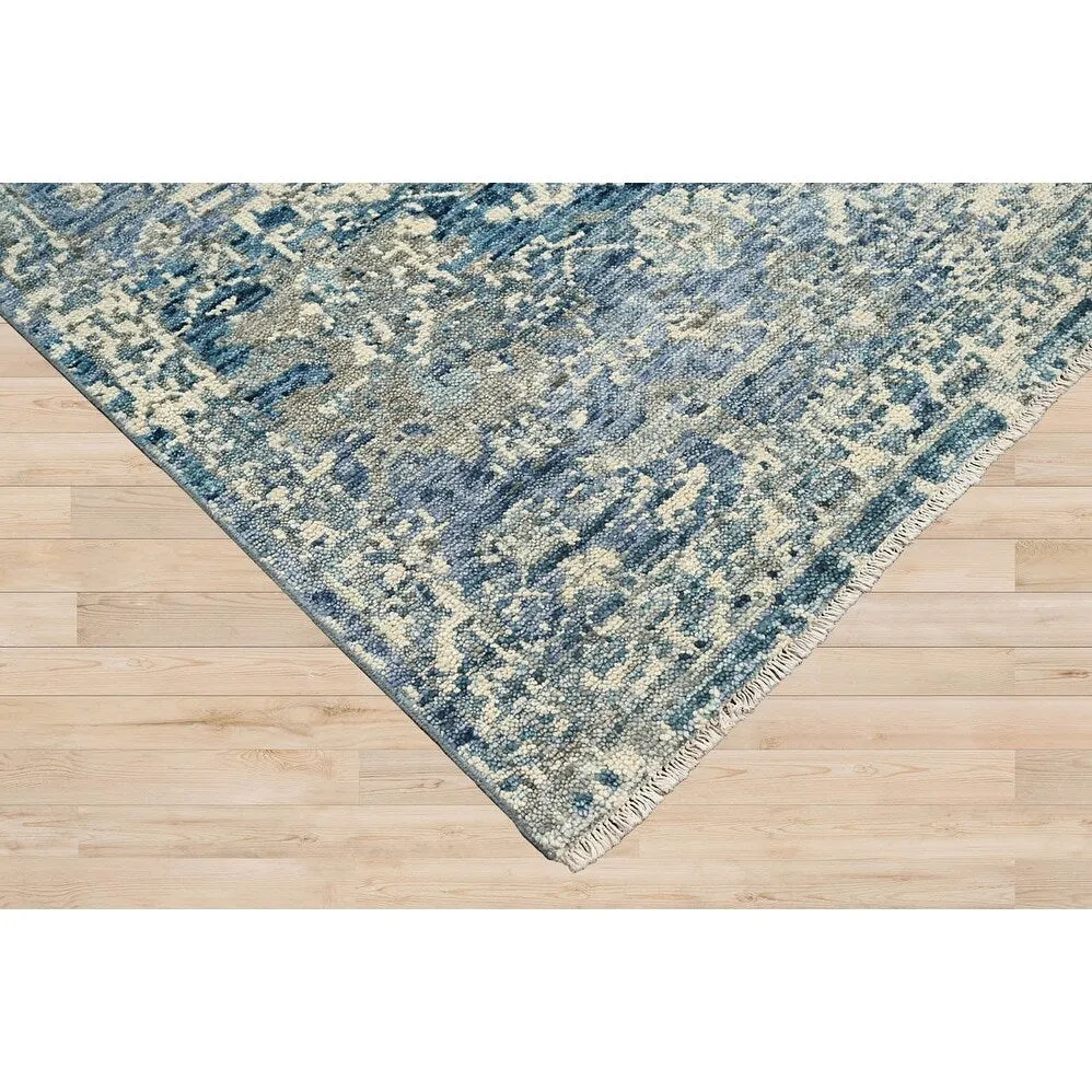 Hand Knotted Turkish Oushak Beige Wool Transitional Oriental Area Rug