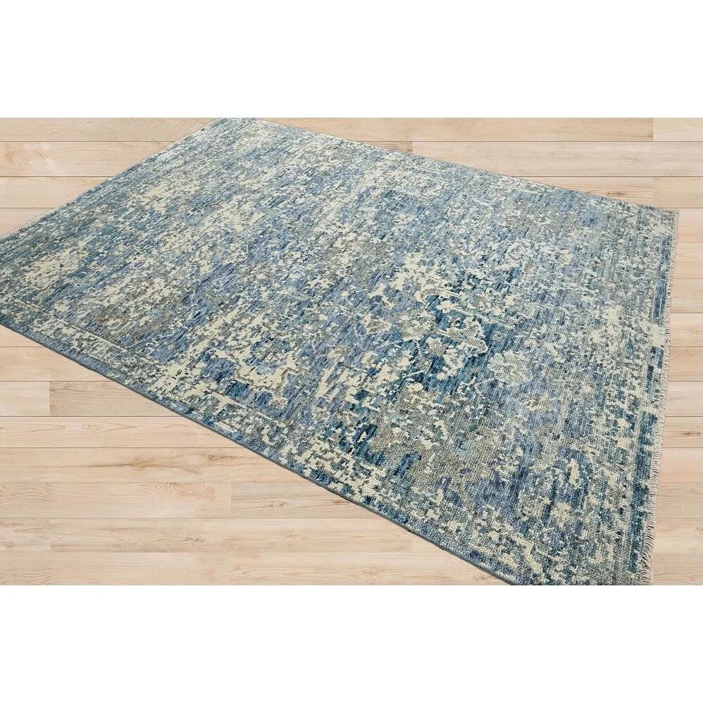 Hand Knotted Turkish Oushak Beige Wool Transitional Oriental Area Rug