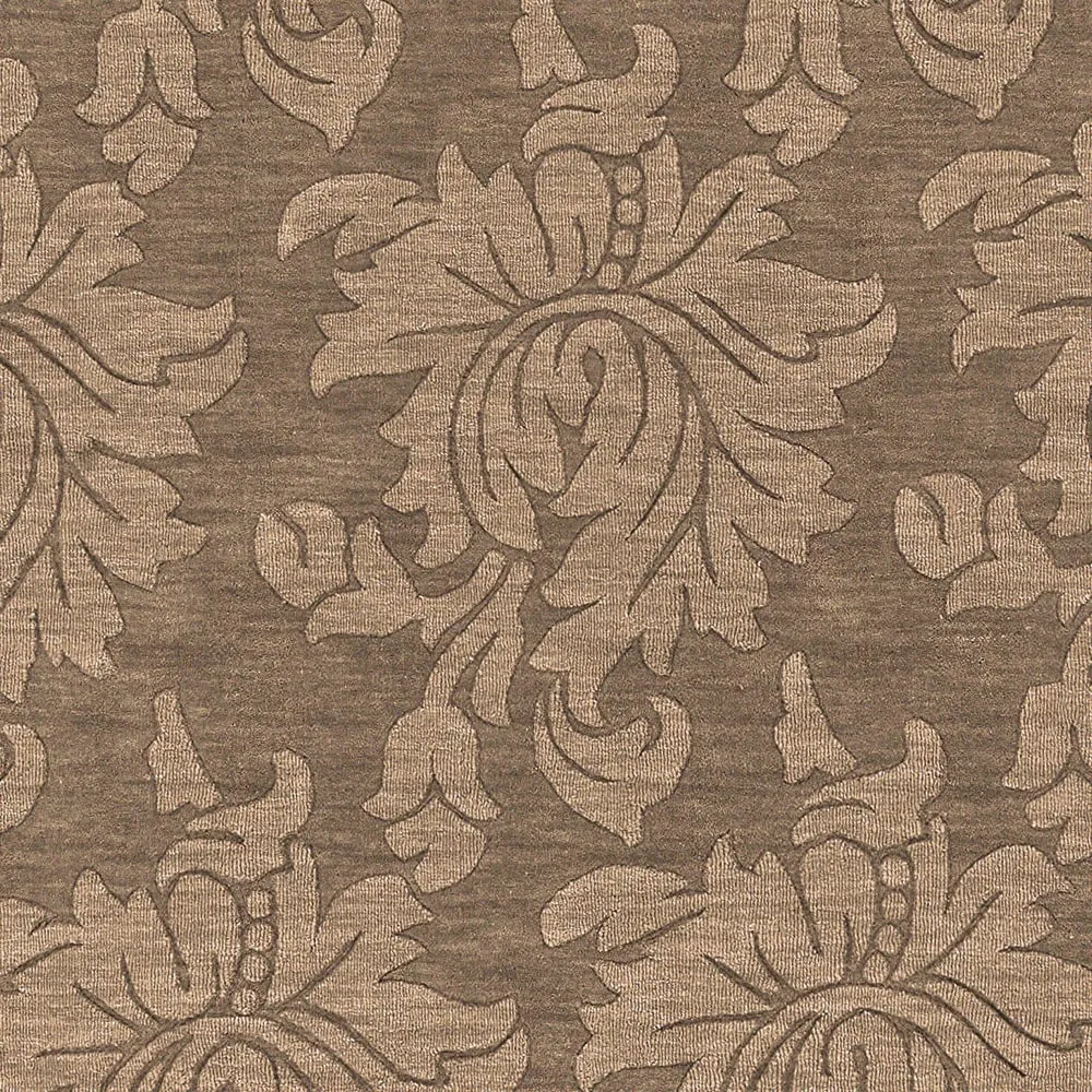 Hand Loomed Crete Casual Solid Tone-On-Tone Floral Wool Area Rug