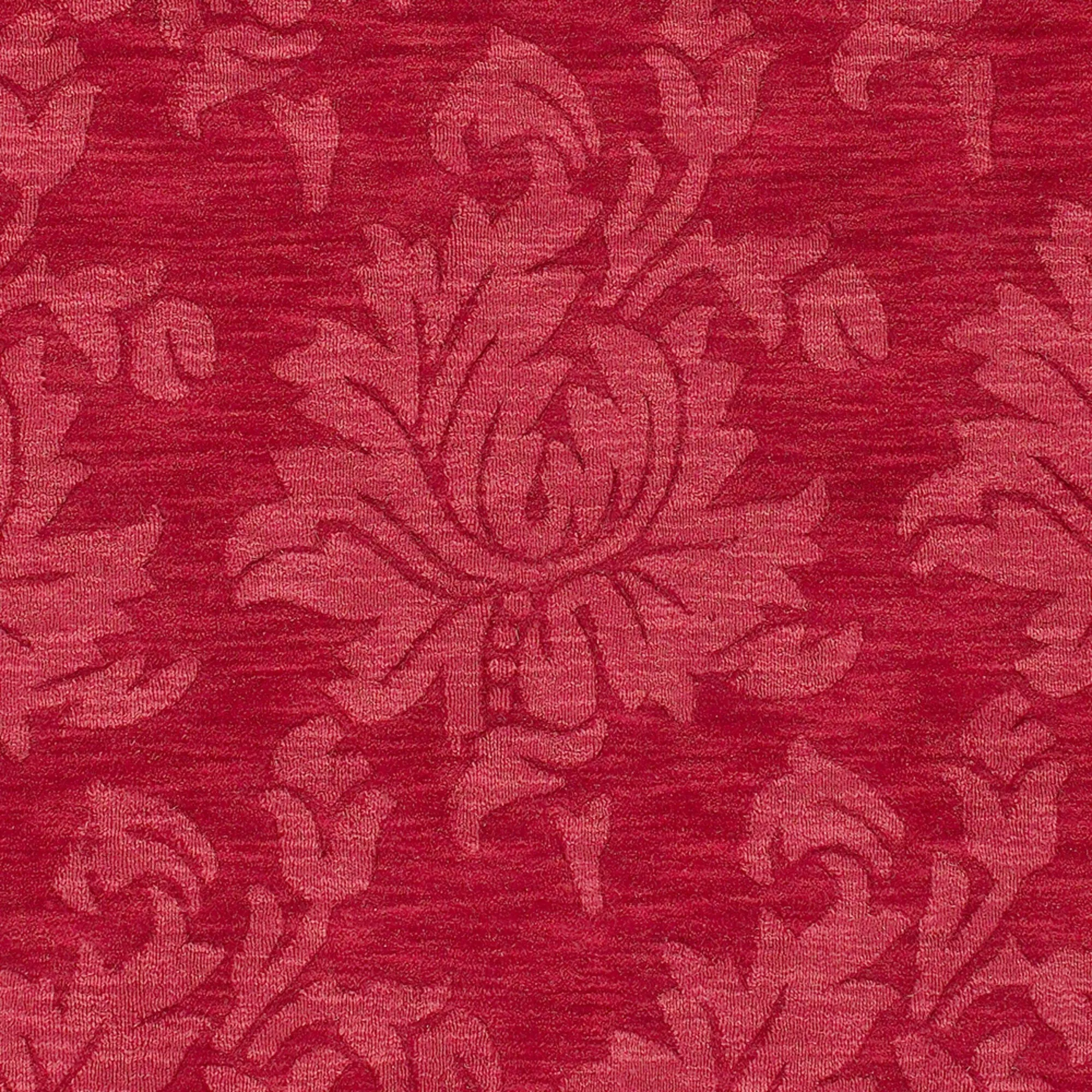 Hand Loomed Crete Casual Solid Tone-On-Tone Floral Wool Area Rug
