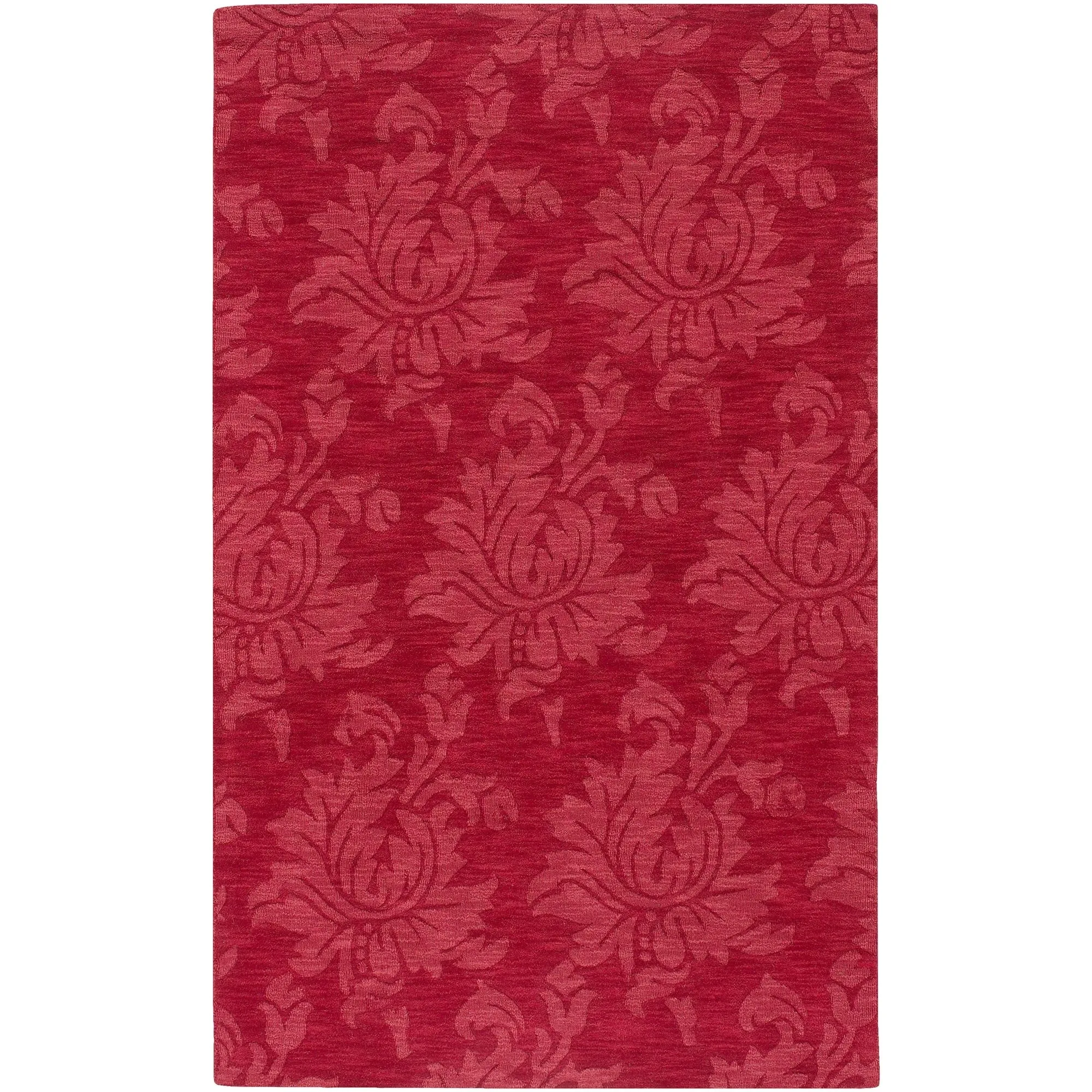 Hand Loomed Crete Casual Solid Tone-On-Tone Floral Wool Area Rug