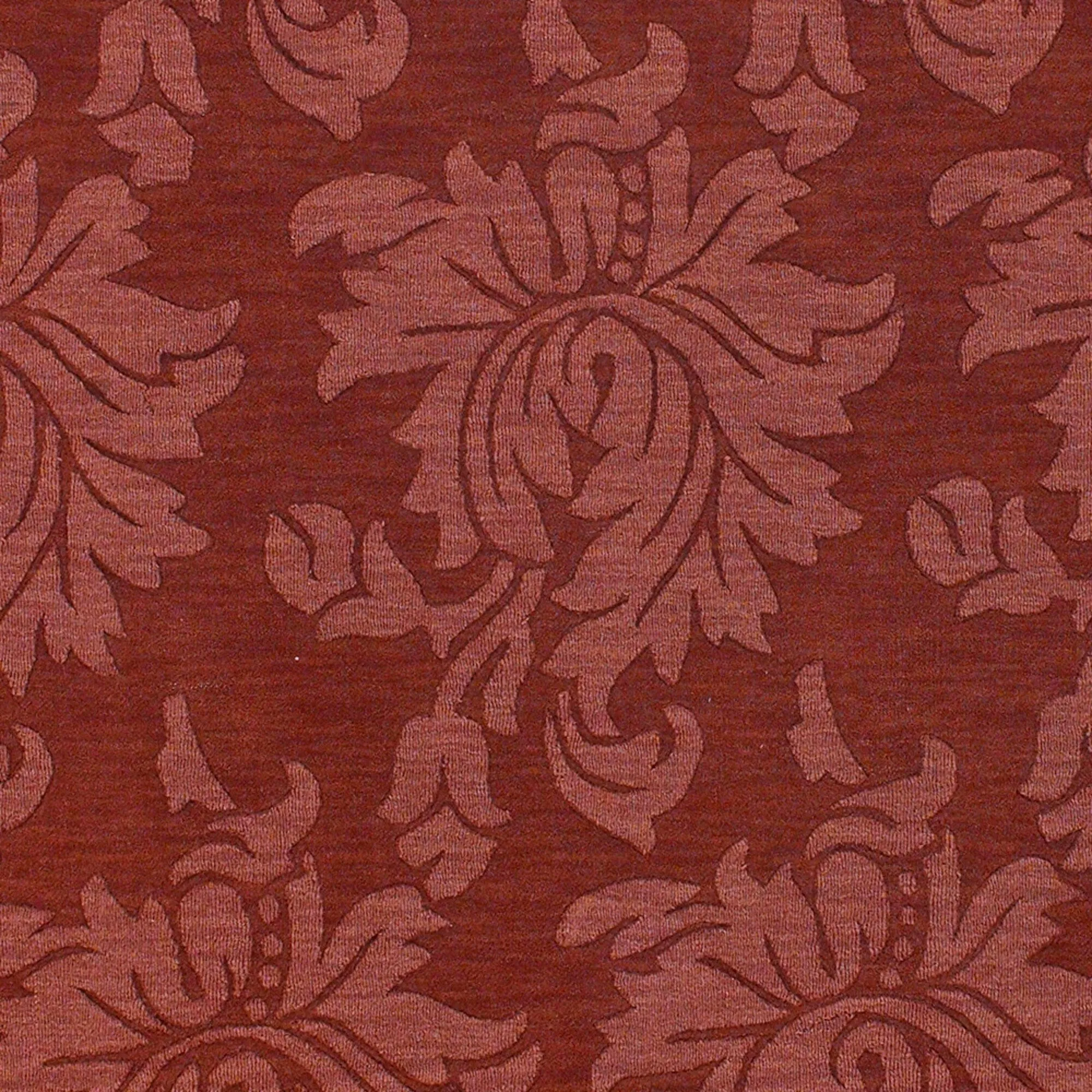 Hand Loomed Crete Casual Solid Tone-On-Tone Floral Wool Area Rug