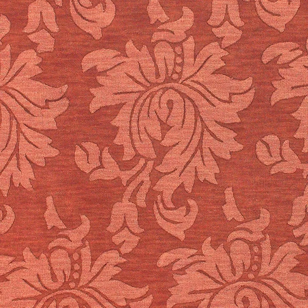 Hand Loomed Crete Casual Solid Tone-On-Tone Floral Wool Area Rug