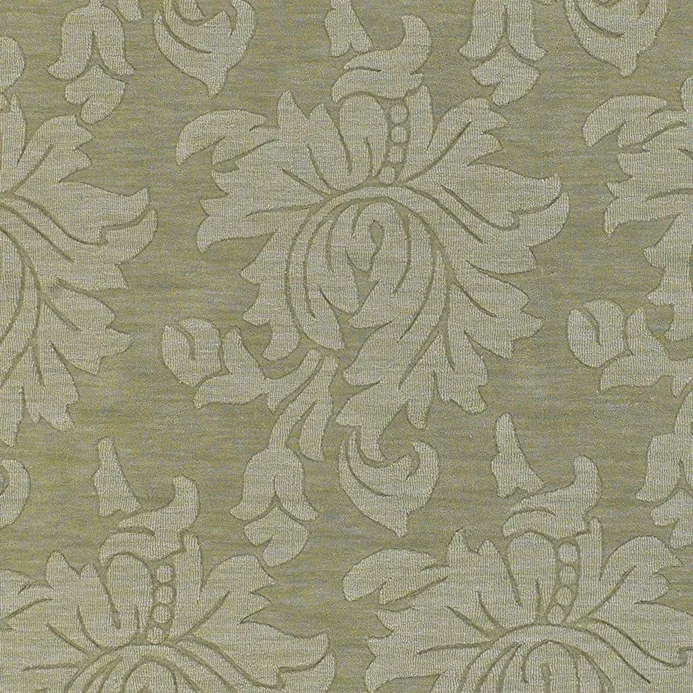 Hand Loomed Crete Casual Solid Tone-On-Tone Floral Wool Area Rug