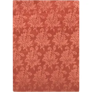 Hand Loomed Crete Casual Solid Tone-On-Tone Floral Wool Area Rug