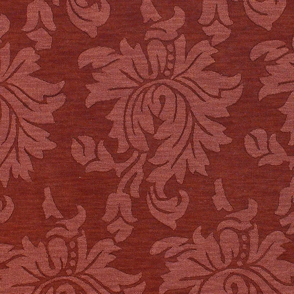 Hand Loomed Crete Casual Solid Tone-On-Tone Floral Wool Area Rug