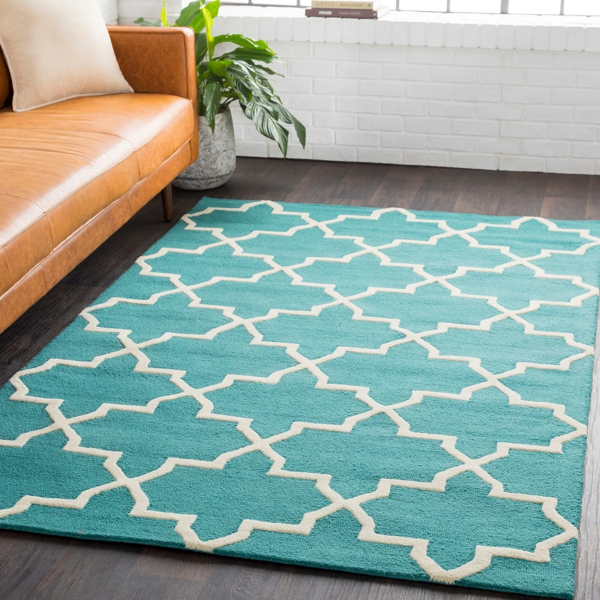 Hand-Tufted Adam Moroccan Tiled Wool Area Rug