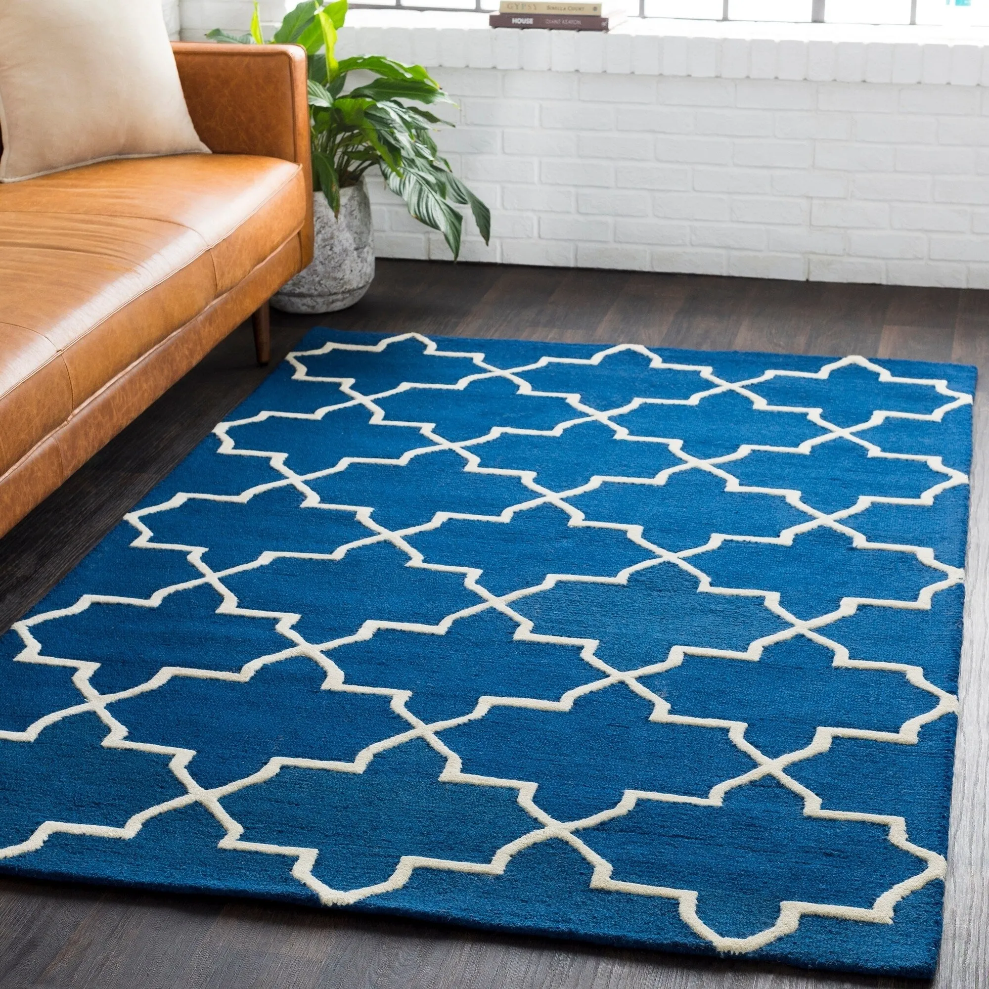 Hand-Tufted Adam Moroccan Tiled Wool Area Rug