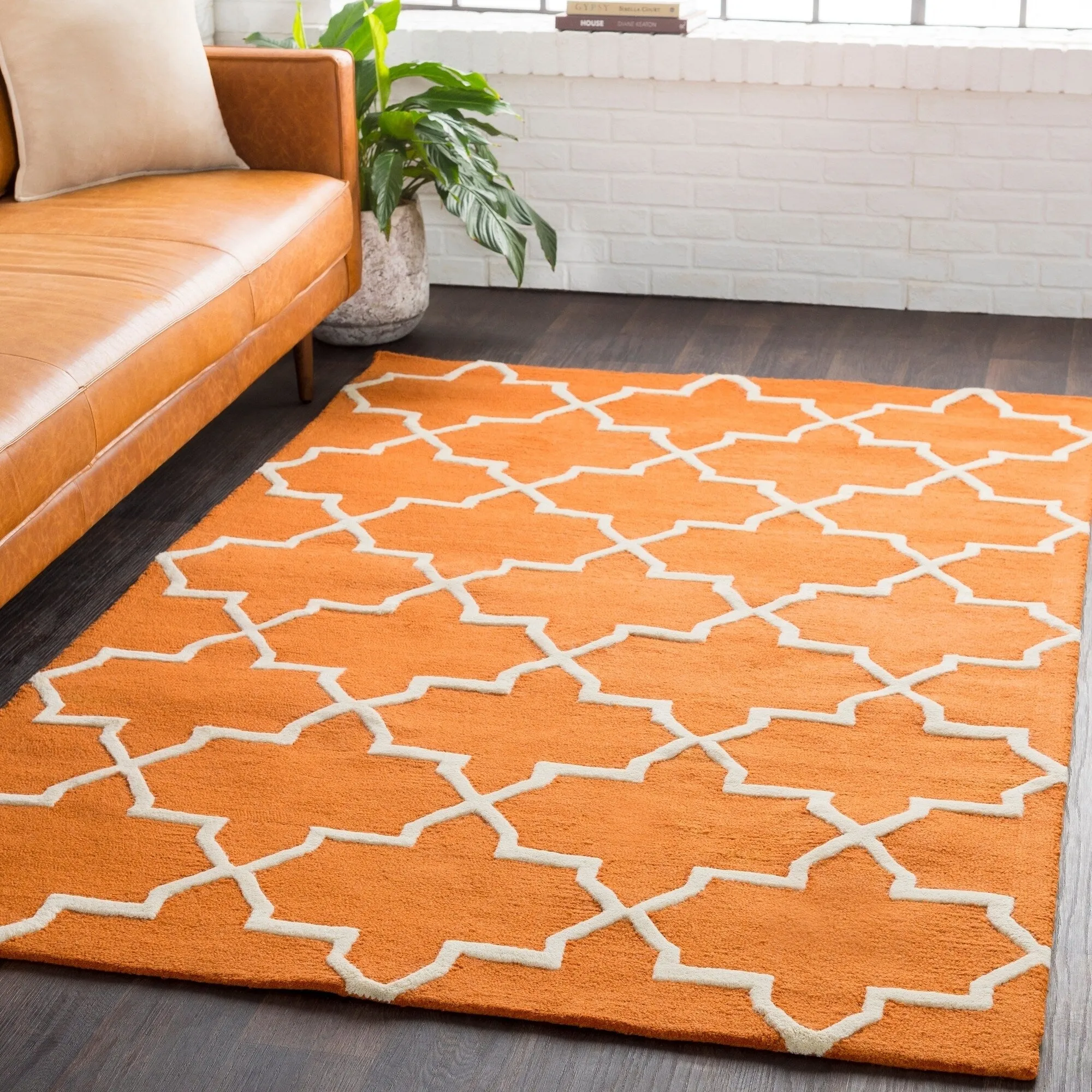 Hand-Tufted Adam Moroccan Tiled Wool Area Rug