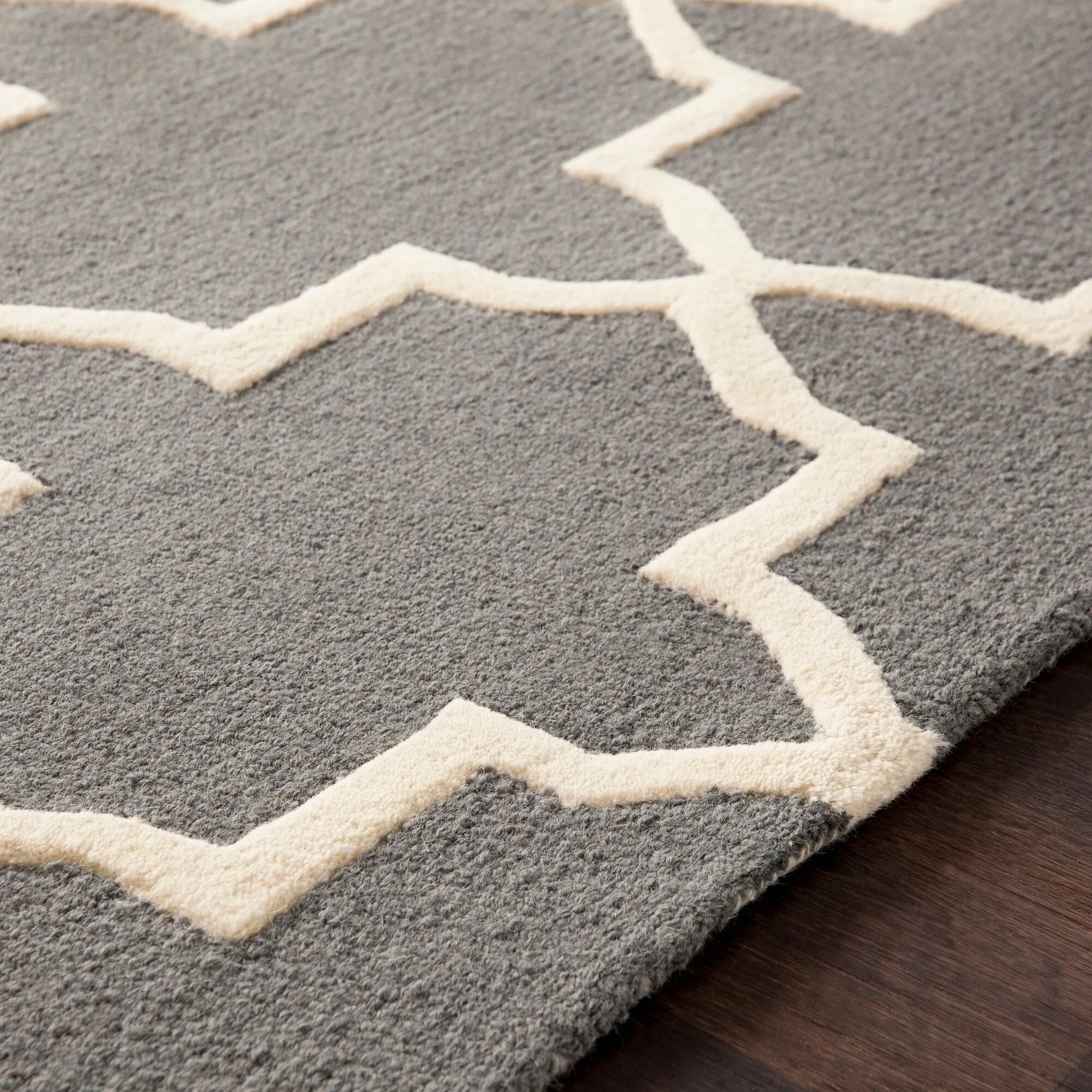 Hand-Tufted Adam Moroccan Tiled Wool Area Rug