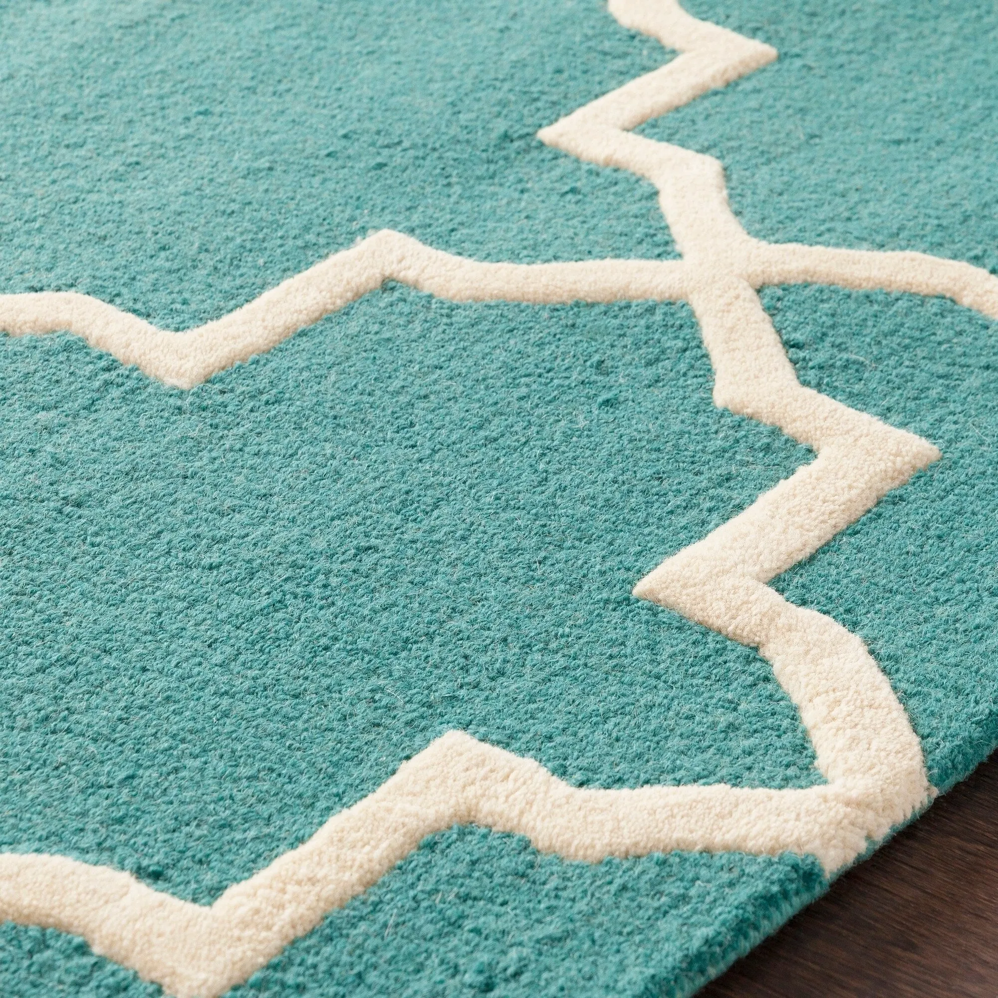 Hand-Tufted Adam Moroccan Tiled Wool Area Rug