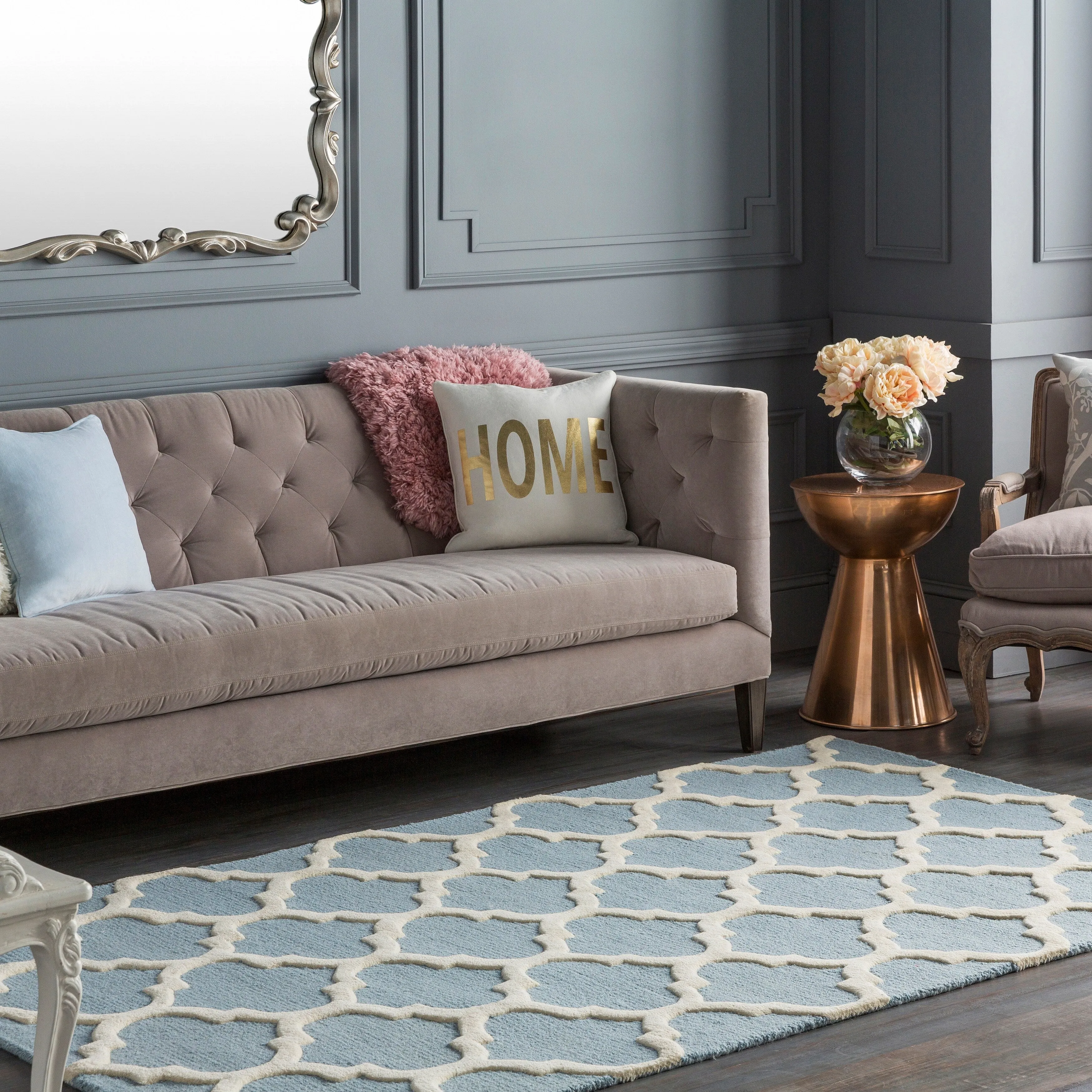 Hand-Tufted Alai Moroccan Trellis Wool Rug