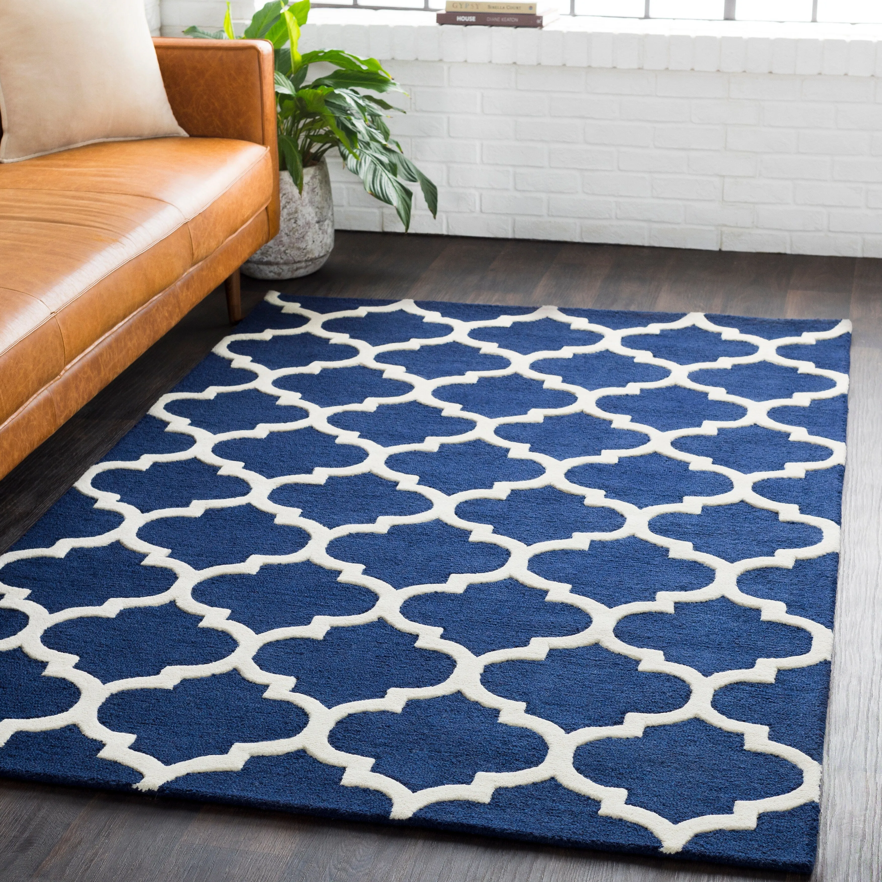 Hand-Tufted Alai Moroccan Trellis Wool Rug