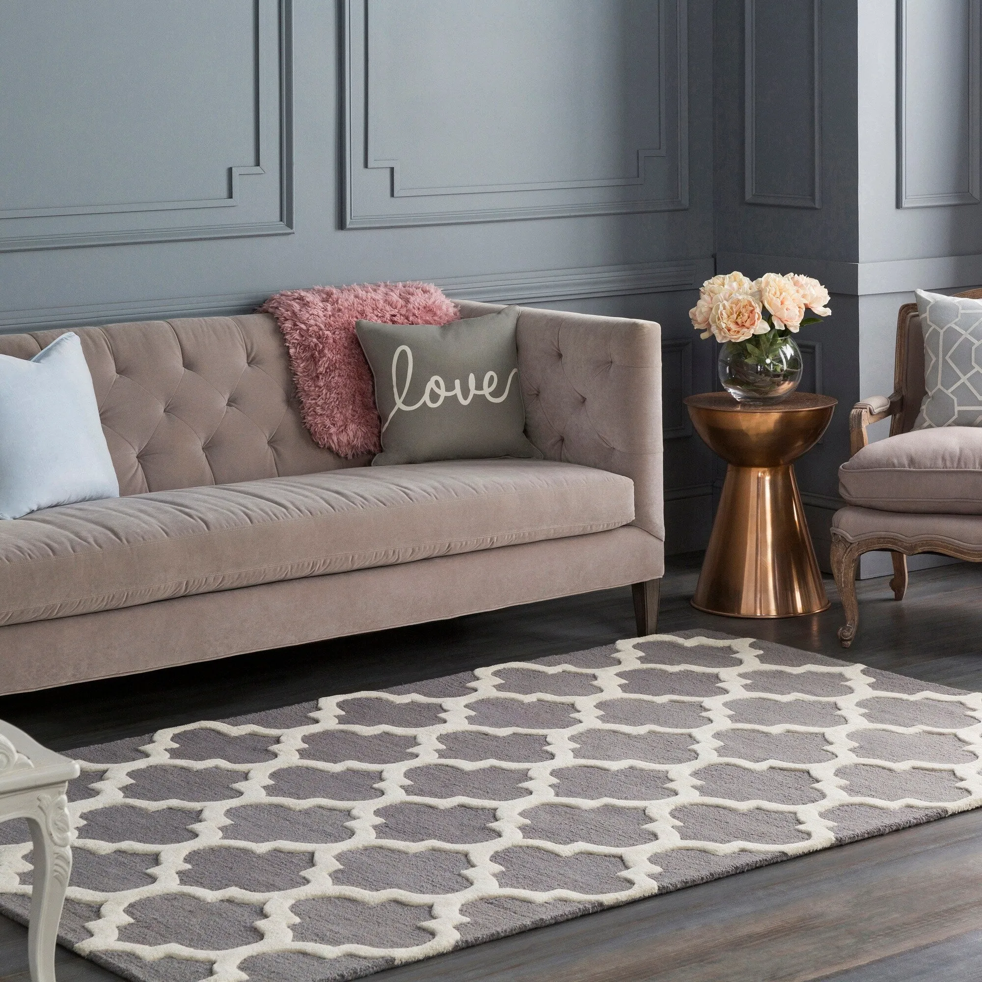 Hand-Tufted Alai Moroccan Trellis Wool Rug