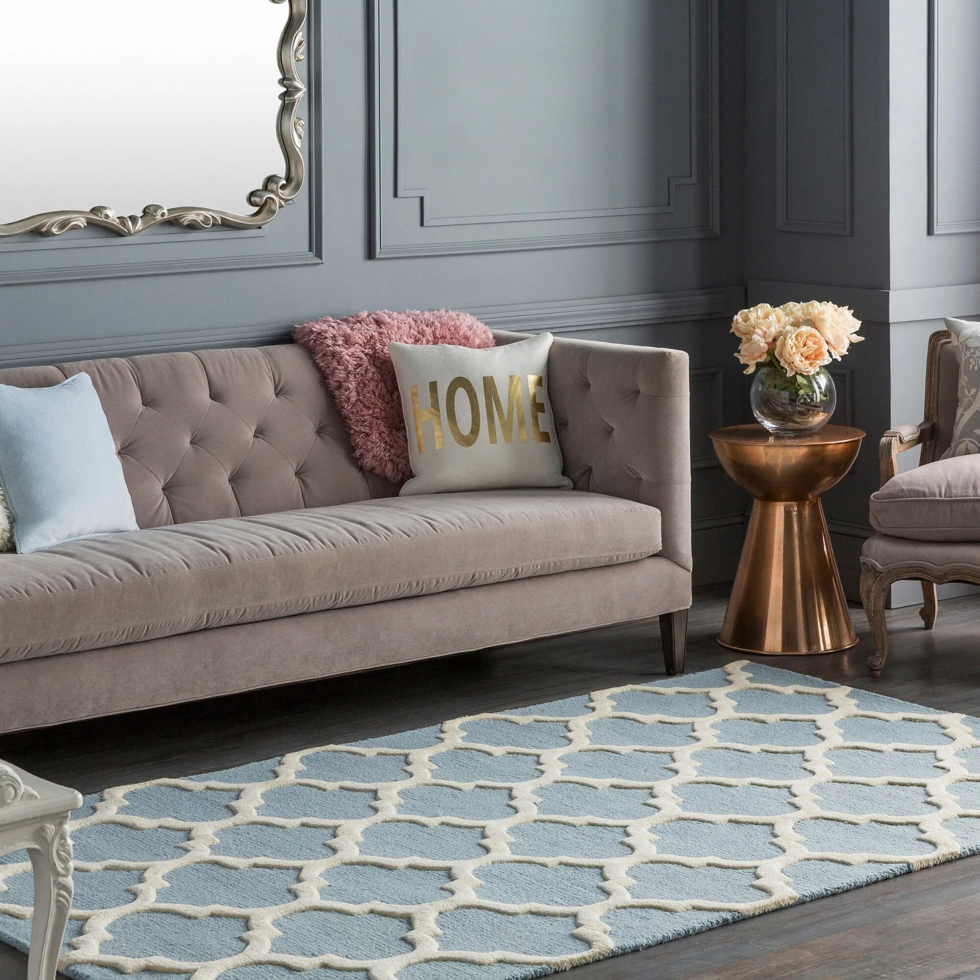 Hand-Tufted Alai Moroccan Trellis Wool Rug
