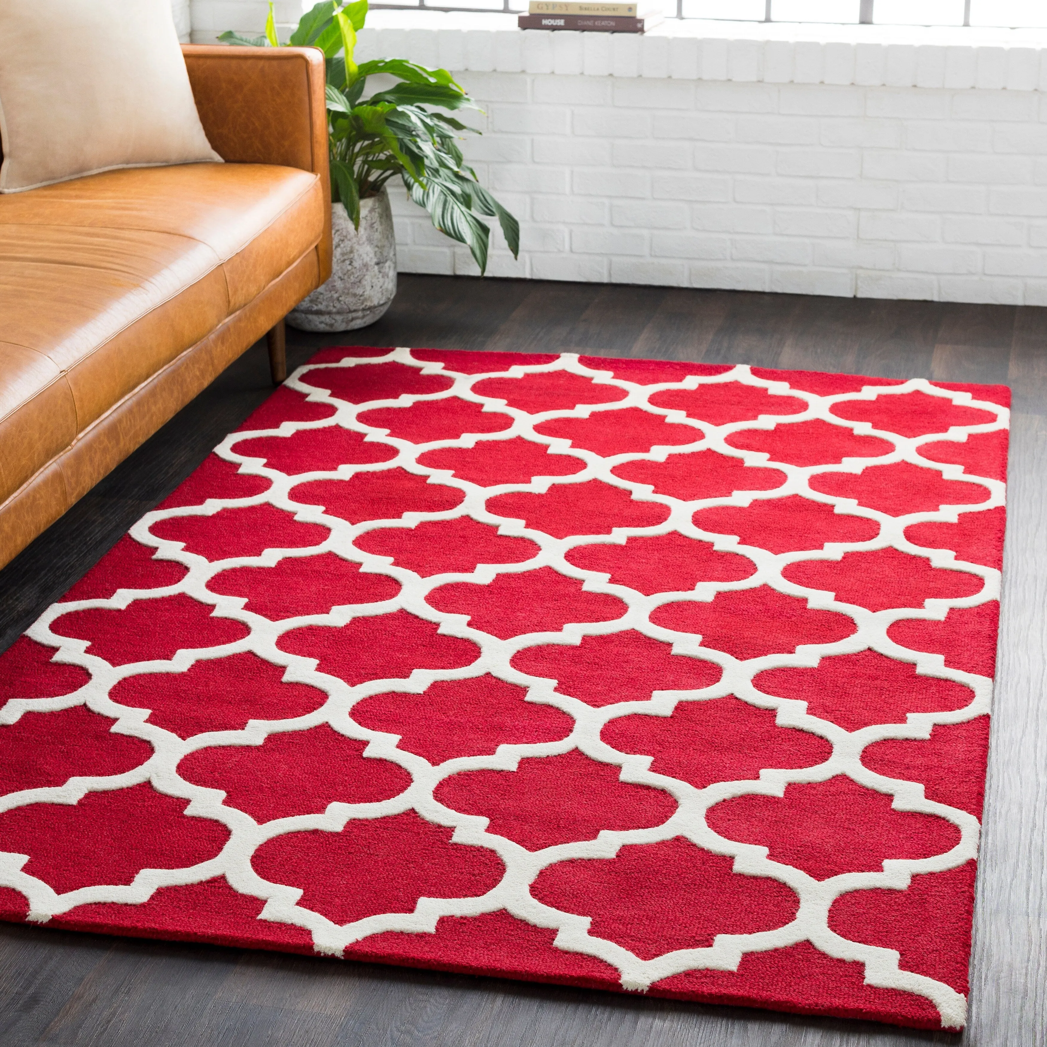 Hand-Tufted Alai Moroccan Trellis Wool Rug