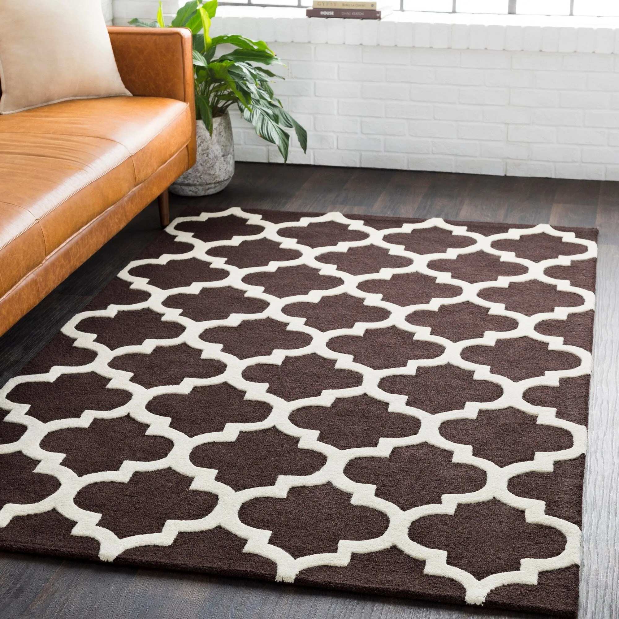Hand-Tufted Alai Moroccan Trellis Wool Rug