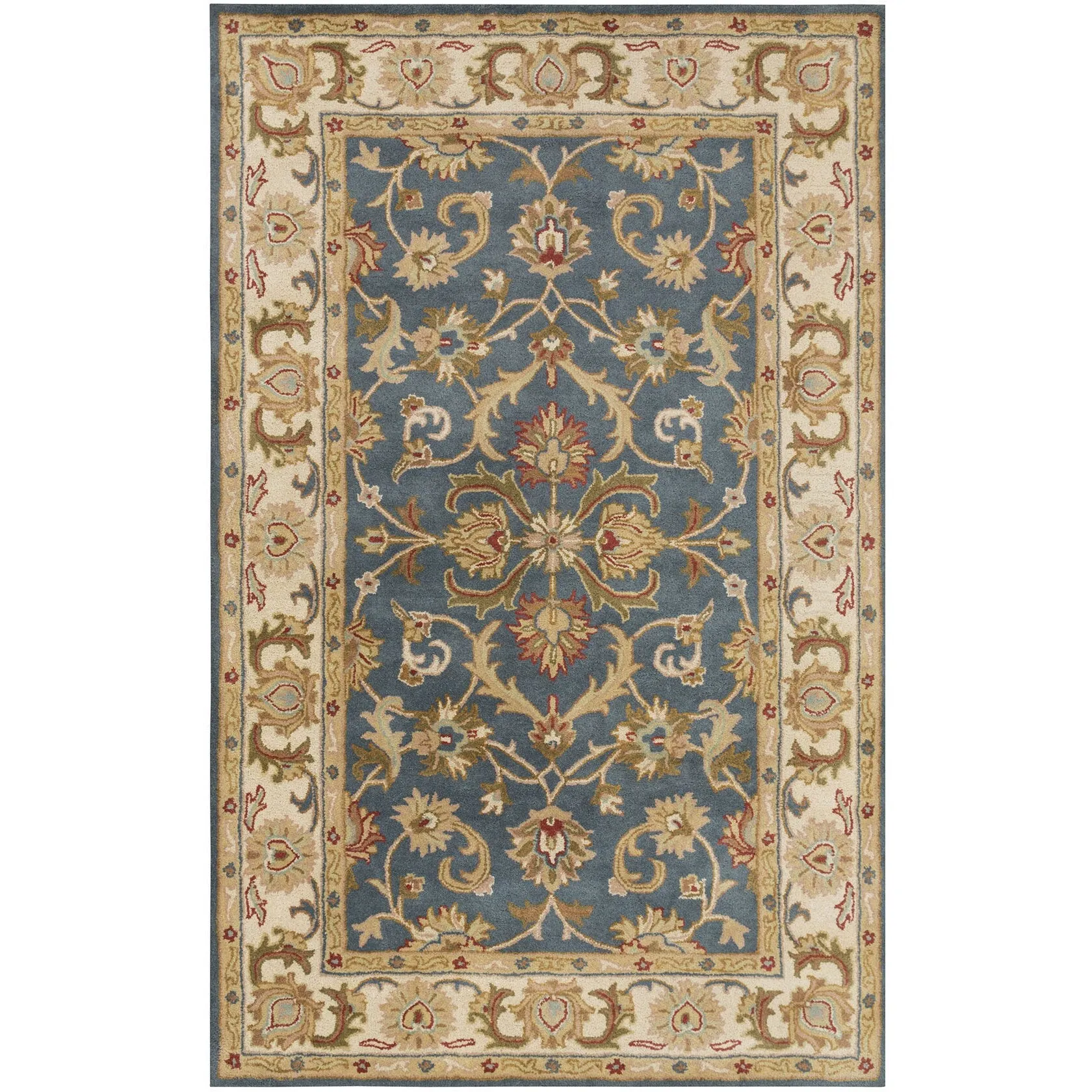 Hand-Tufted Cillian Traditional Bordered Wool Rug