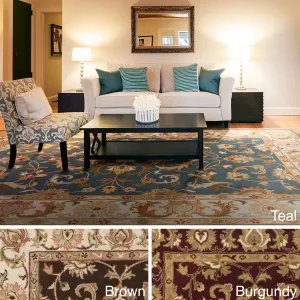 Hand-Tufted Cillian Traditional Bordered Wool Rug