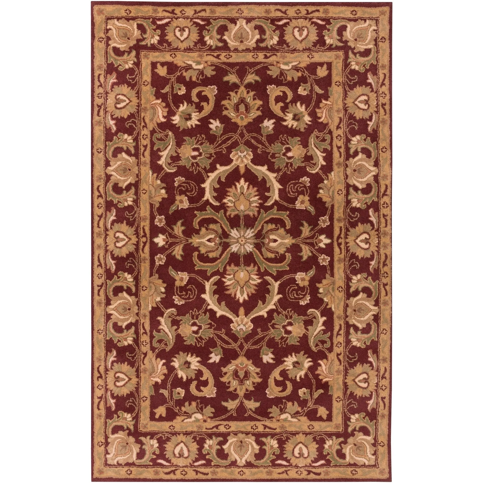 Hand-Tufted Cillian Traditional Bordered Wool Rug