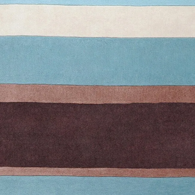 Hand-tufted Felch Stripe Blue Area Rug - 3'6 x 5'6