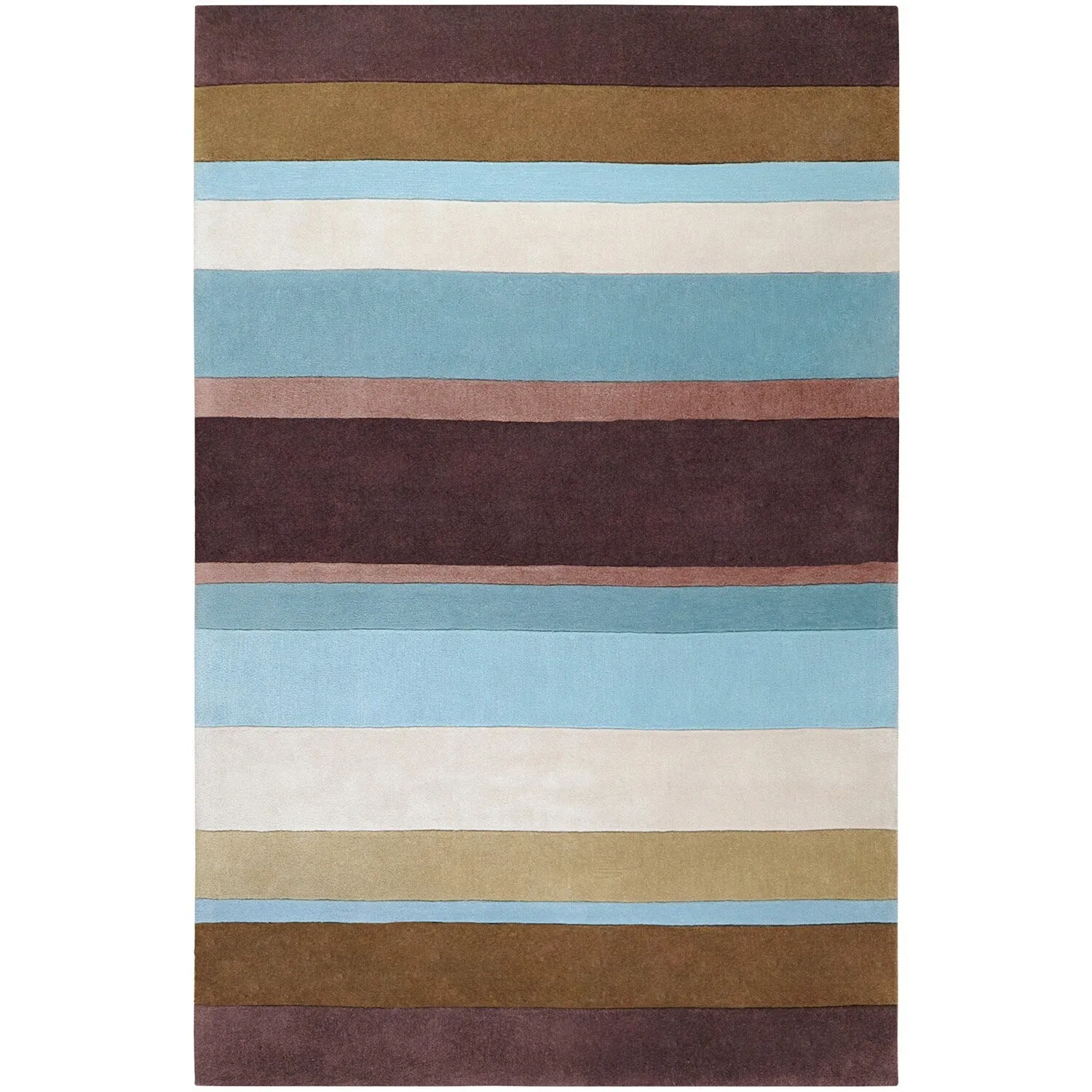 Hand-tufted Felch Stripe Blue Area Rug - 3'6 x 5'6
