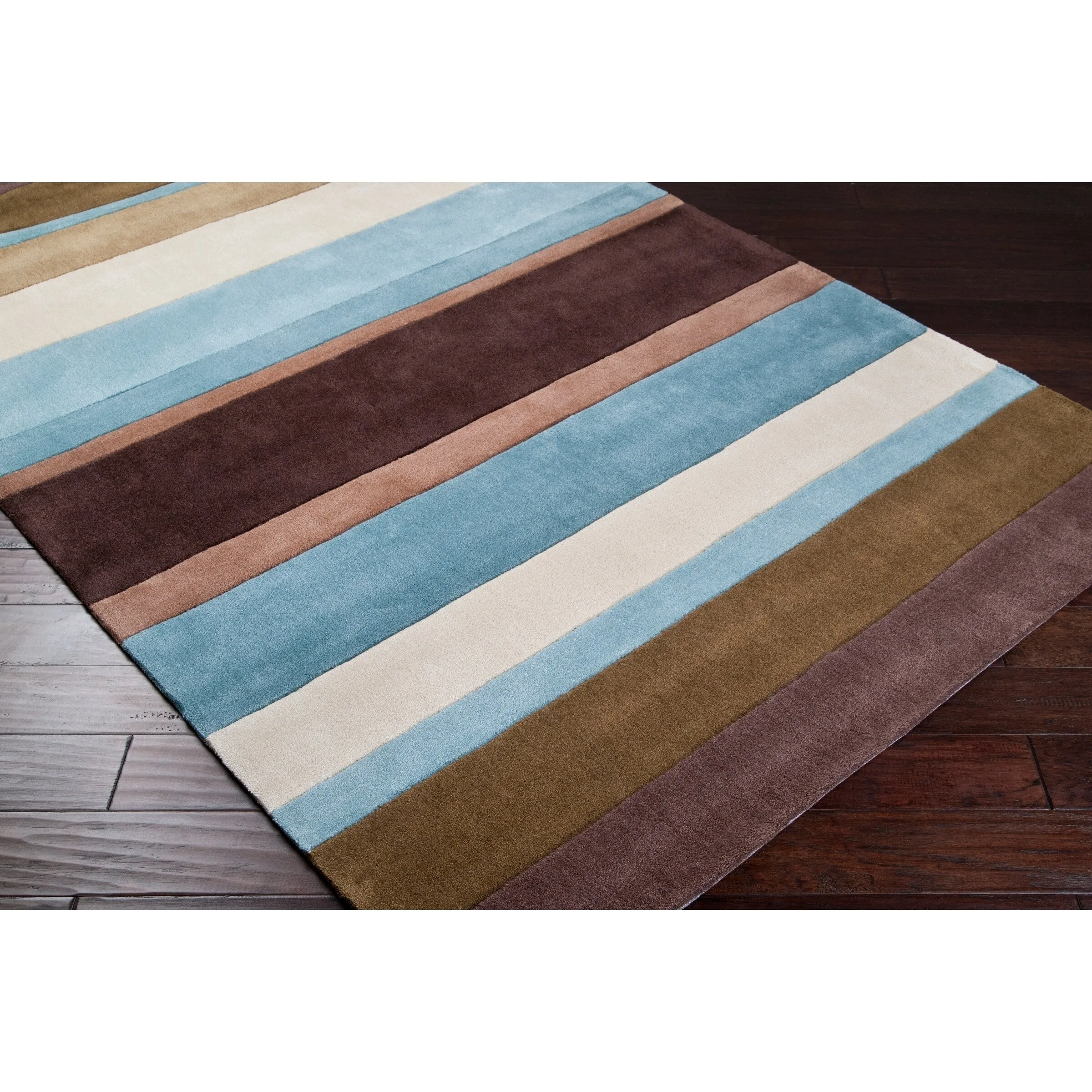 Hand-tufted Felch Stripe Blue Area Rug - 3'6 x 5'6