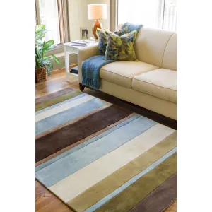 Hand-tufted Felch Stripe Blue Area Rug - 3'6 x 5'6