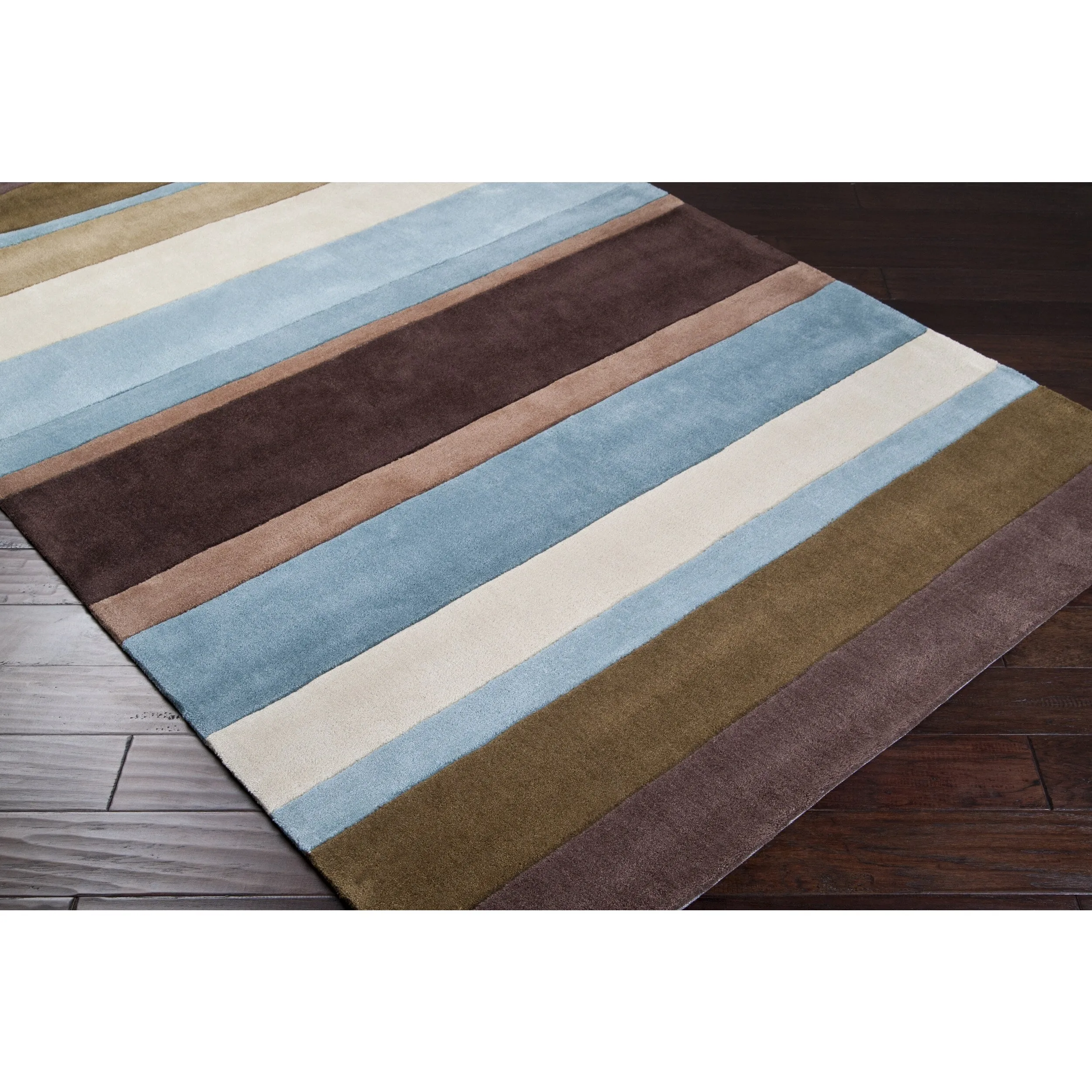 Hand-tufted Felch Stripe Blue Area Rug - 3'6 x 5'6