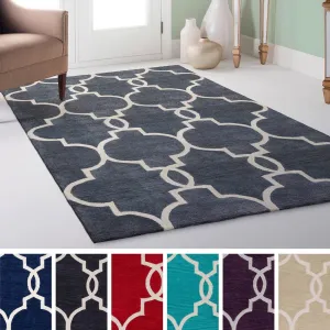 Hand-Tufted Frome Moroccan Trellis Area Rug