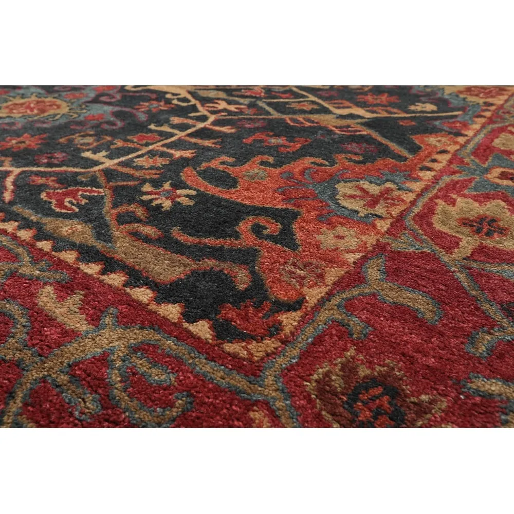 Hand Tufted Hand Made Wool Arts & Crafts Oriental Area Rug Dark Blue