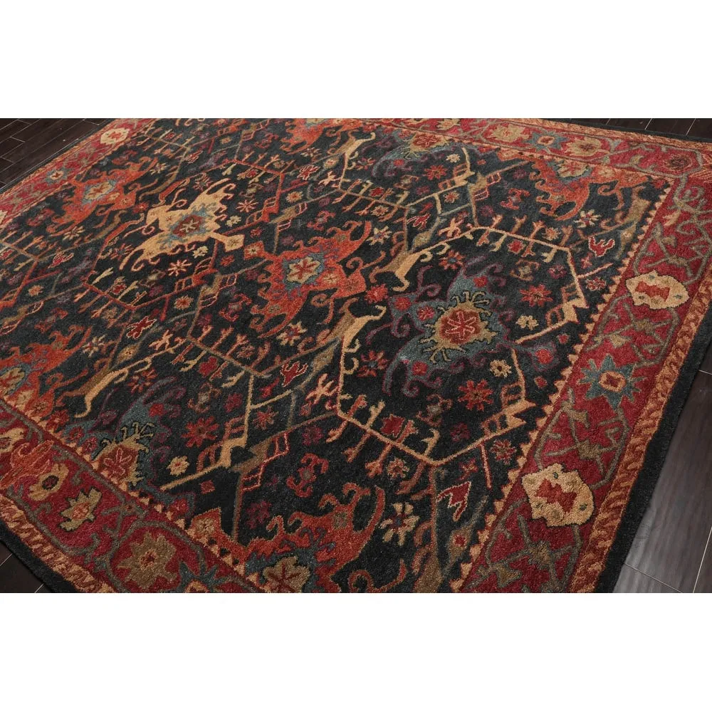 Hand Tufted Hand Made Wool Arts & Crafts Oriental Area Rug Dark Blue