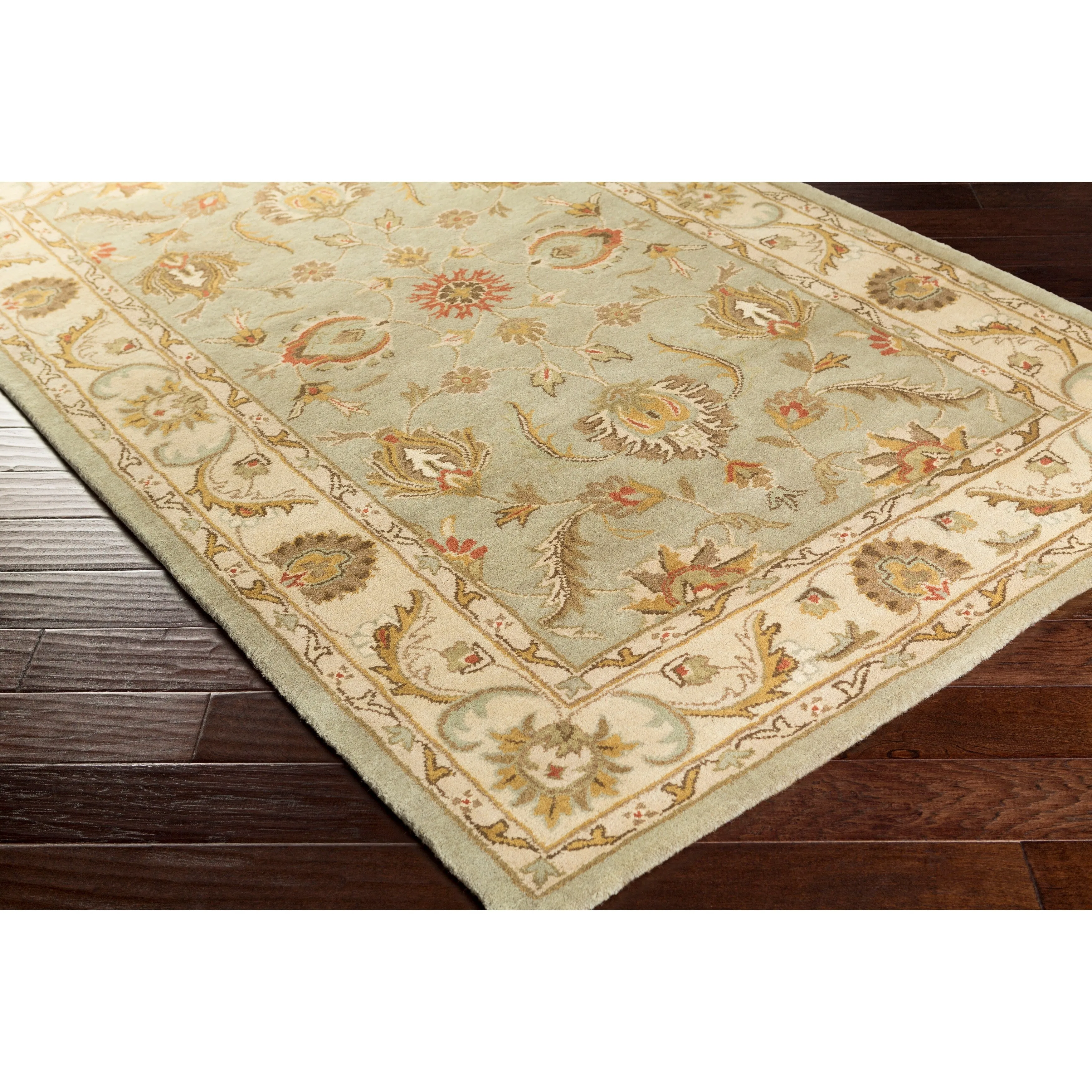 Hand-Tufted Nikki Bordered Traditional Wool Rug