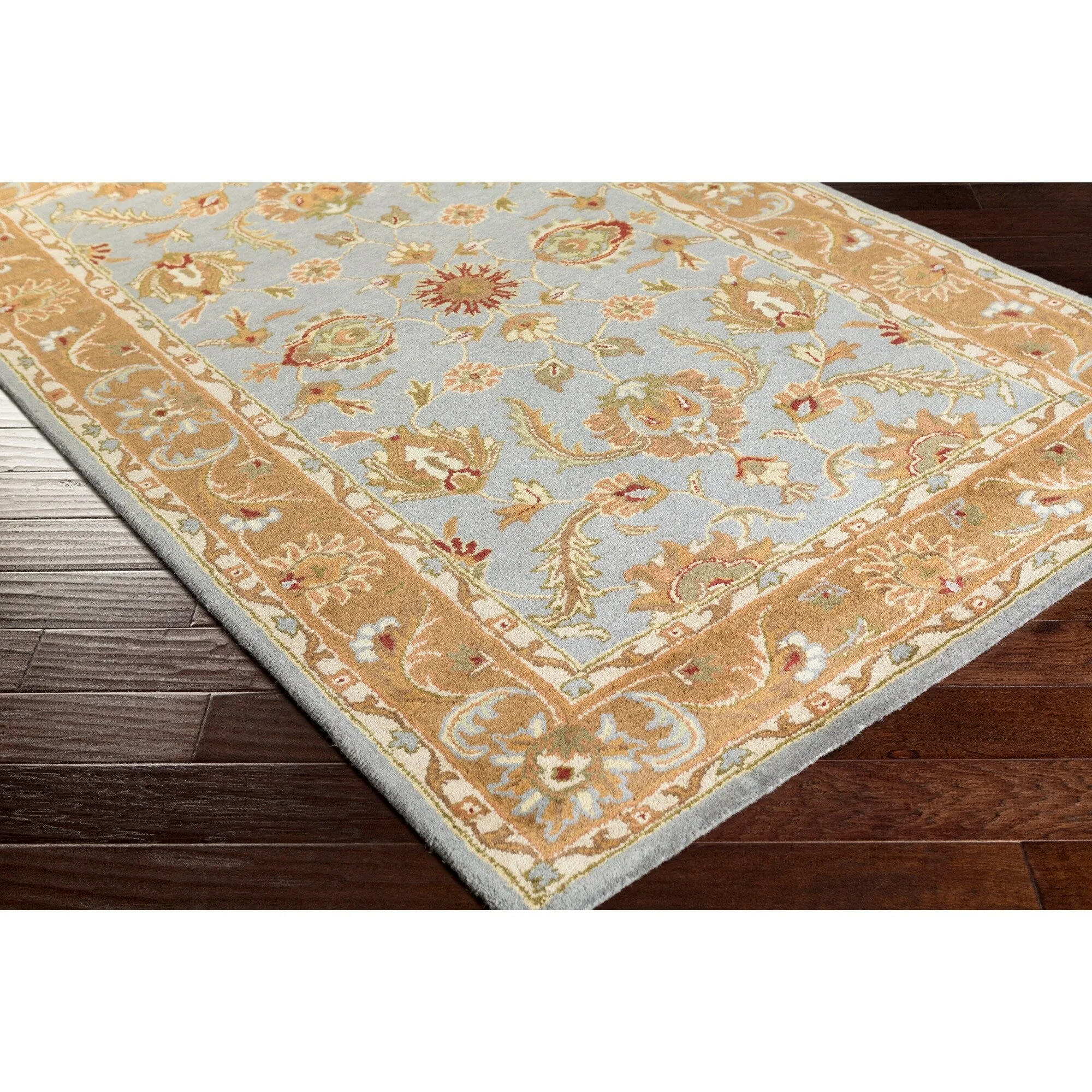 Hand-Tufted Nikki Bordered Traditional Wool Rug