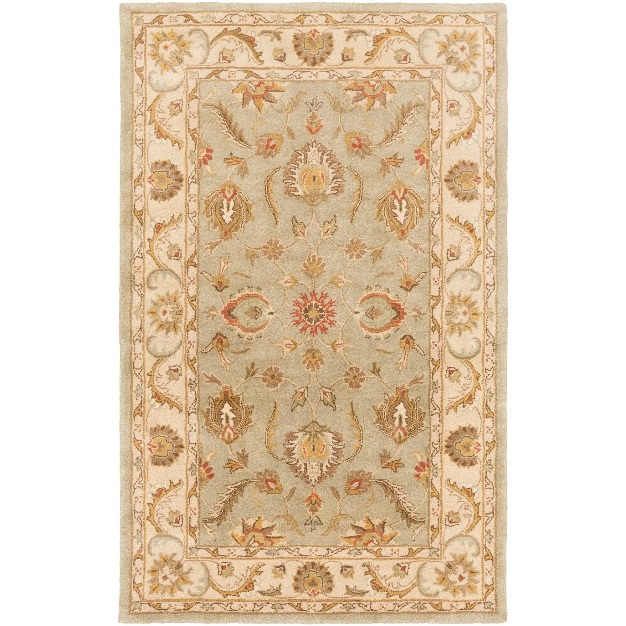 Hand-Tufted Nikki Bordered Traditional Wool Rug