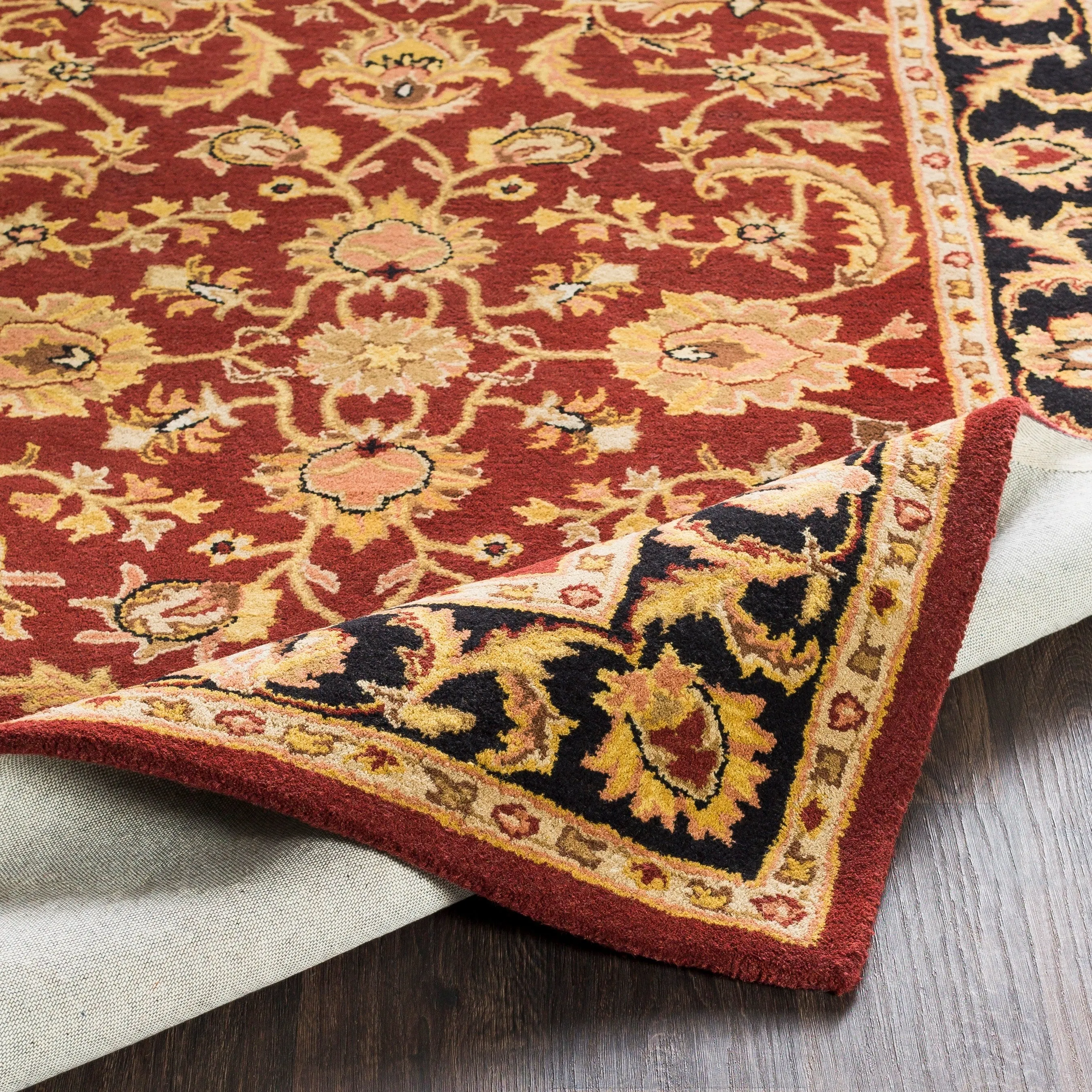 Hand-Tufted Ollie Traditional Border Rug