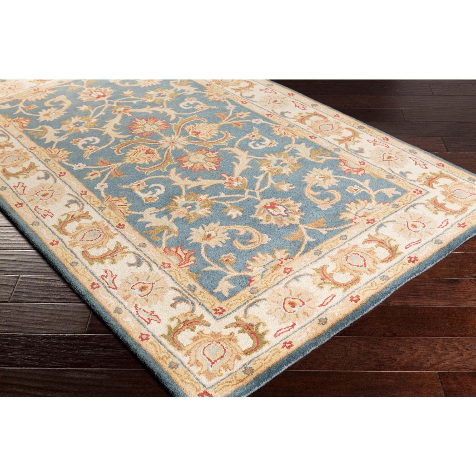 Hand-Tufted Reno Traditonal Bordered Wool Rug