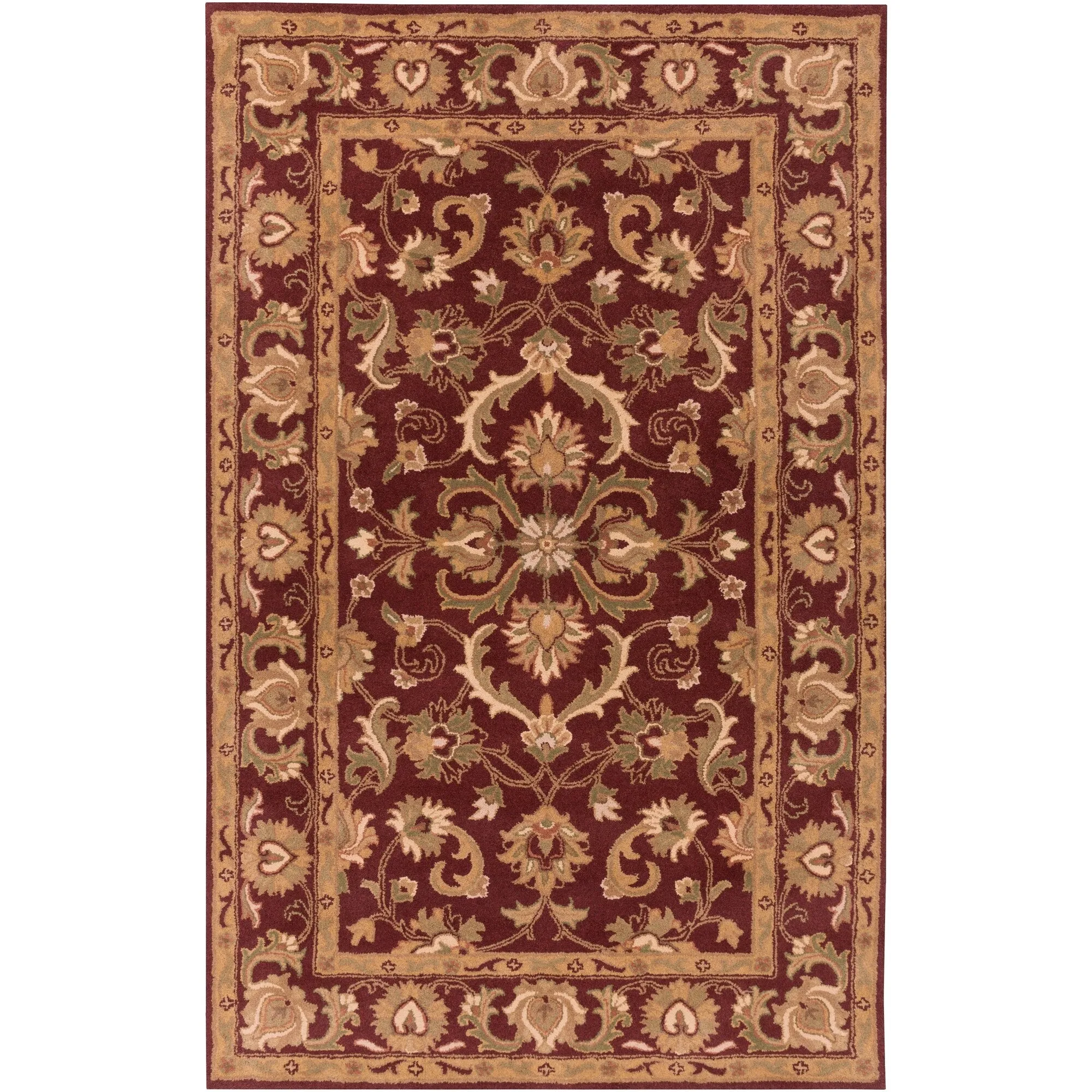 Hand-Tufted Reno Traditonal Bordered Wool Rug