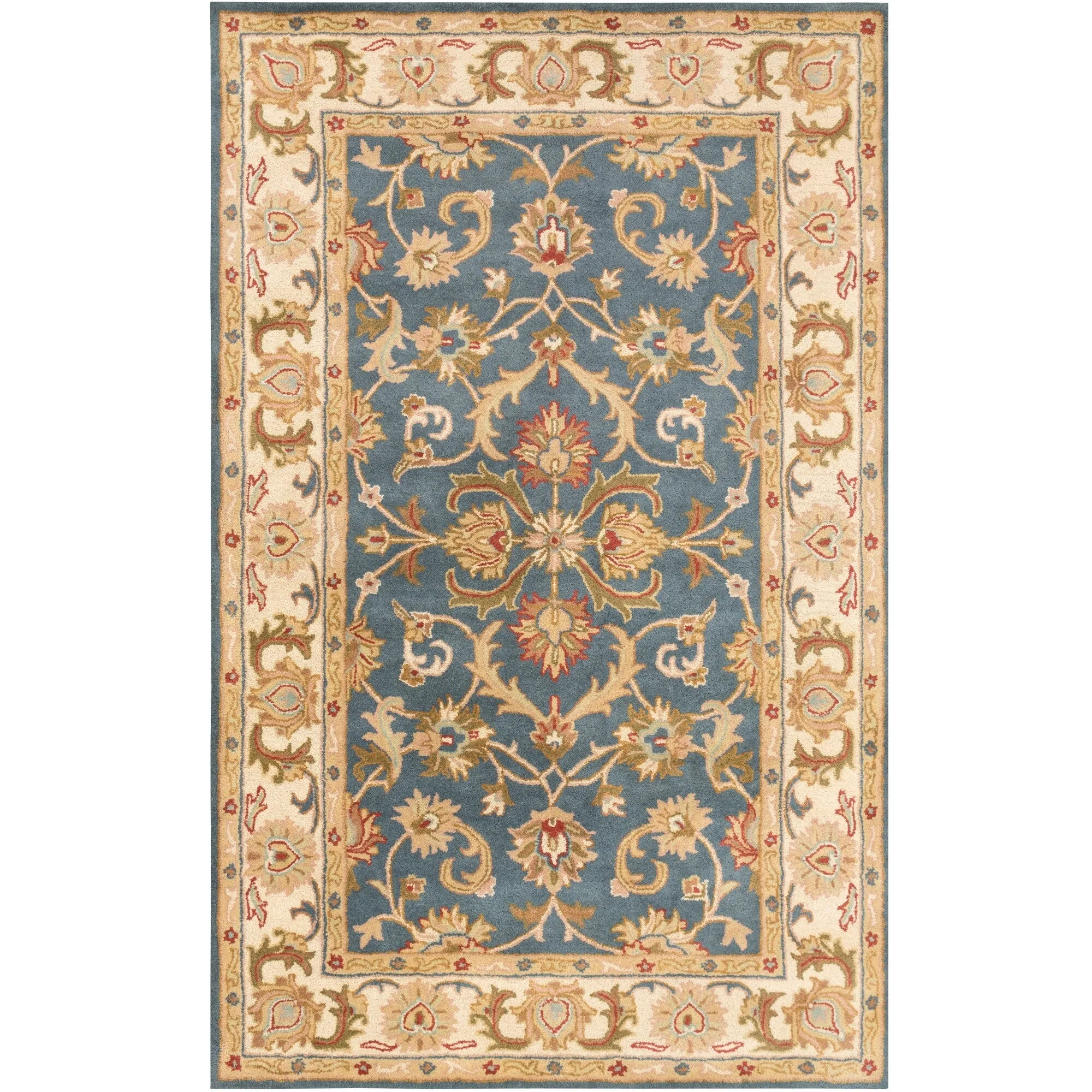 Hand-Tufted Reno Traditonal Bordered Wool Rug