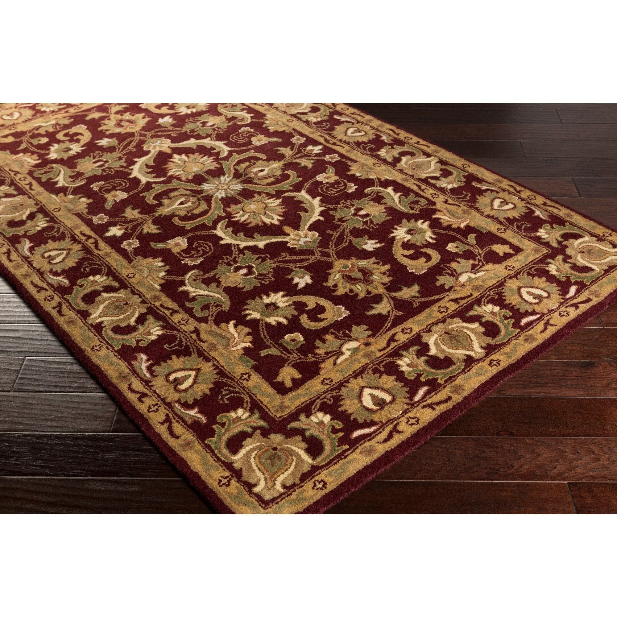 Hand-Tufted Reno Traditonal Bordered Wool Rug