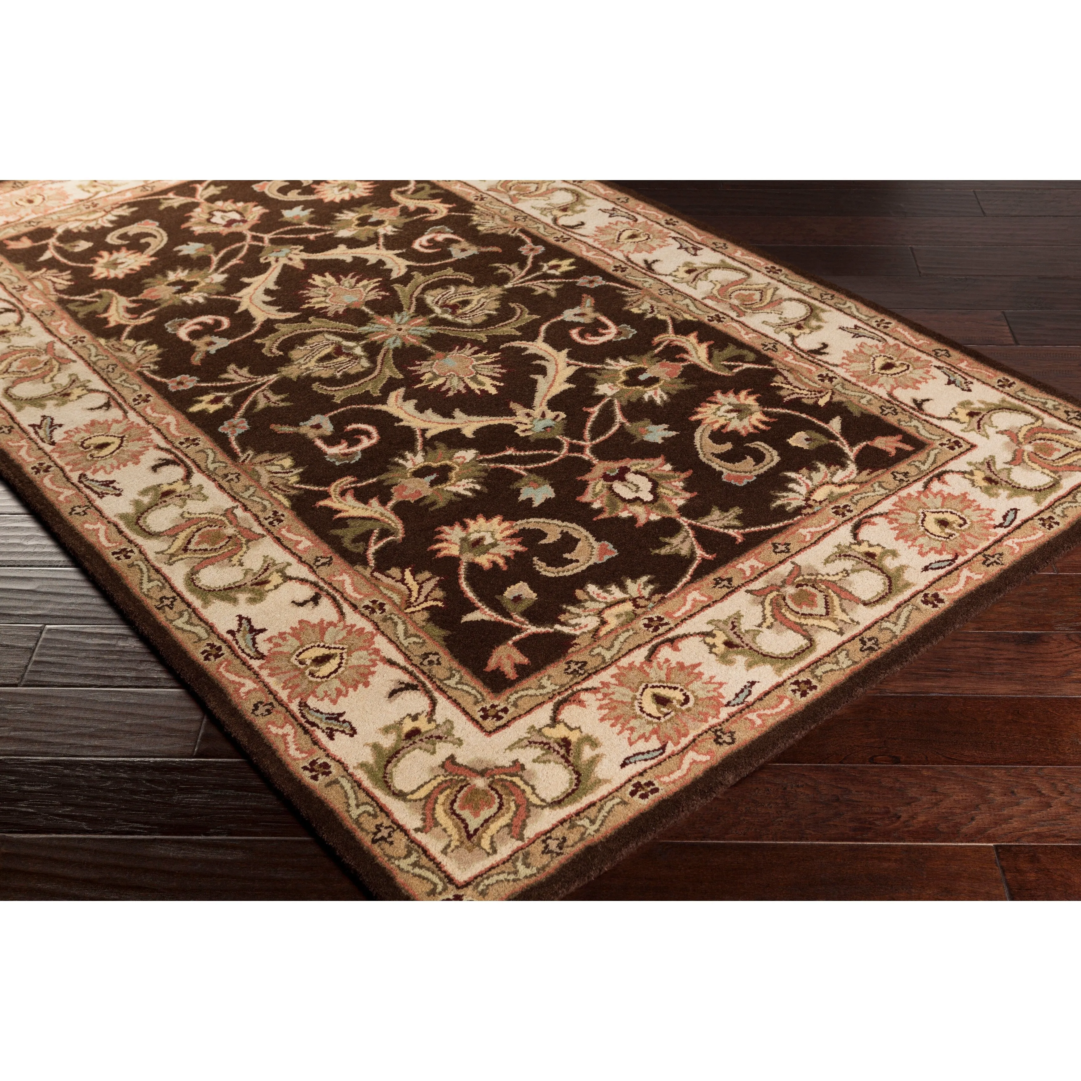 Hand-Tufted Reno Traditonal Bordered Wool Rug