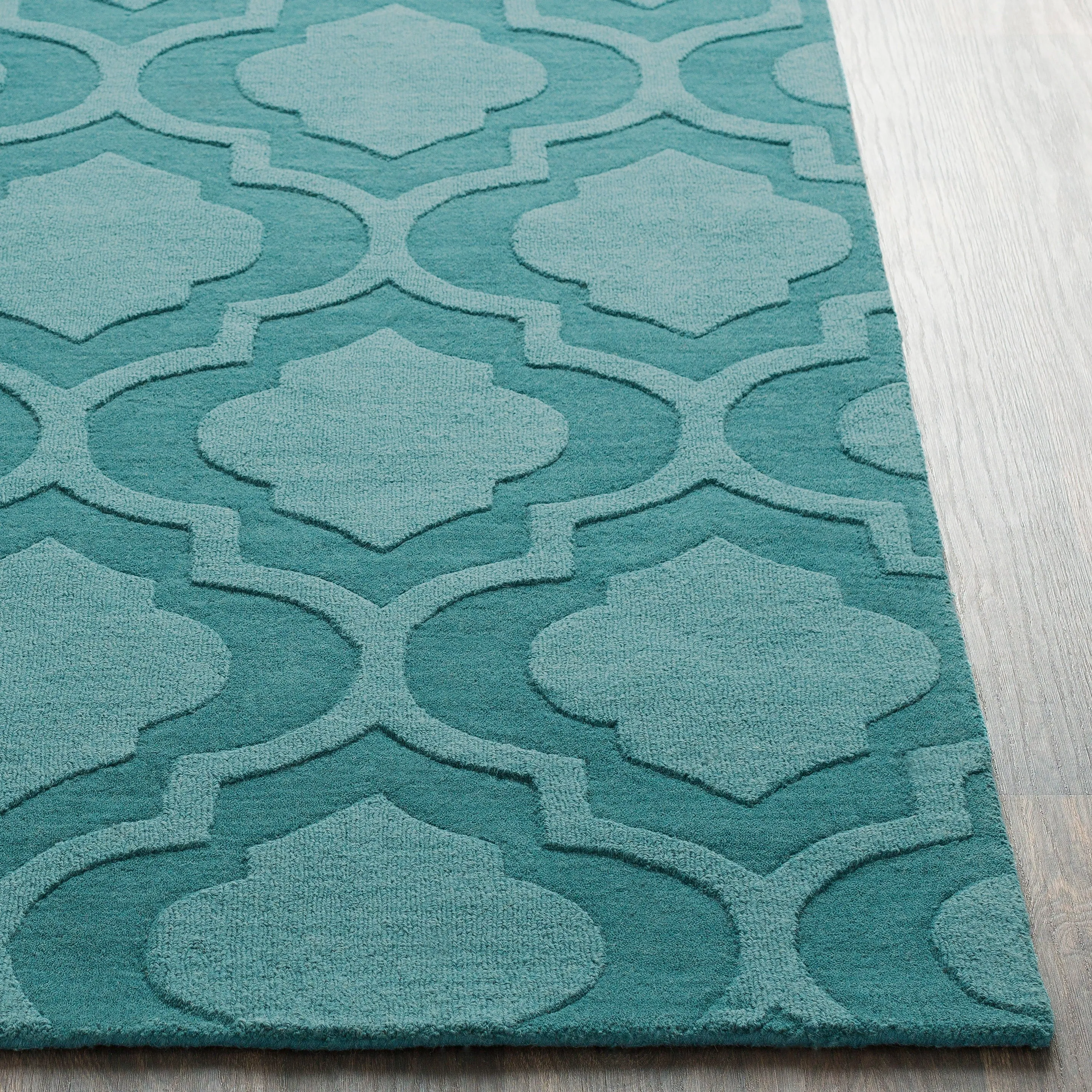 Hand-Woven Ali Tone-on-Tone Moroccan Trellis Wool Rug