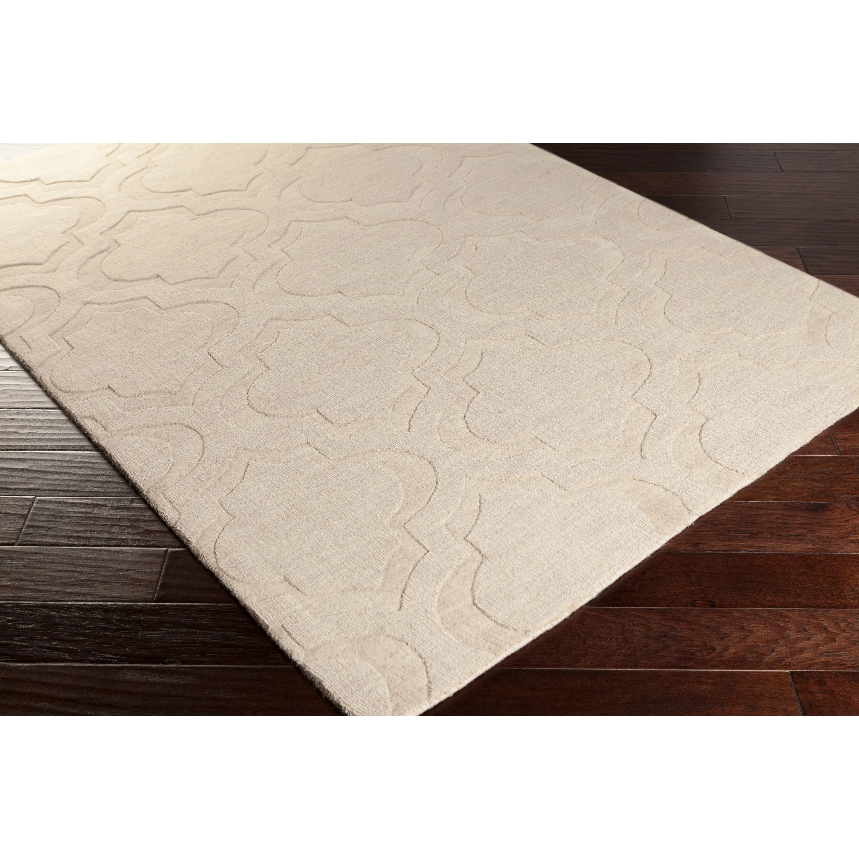 Hand-Woven Ali Tone-on-Tone Moroccan Trellis Wool Rug