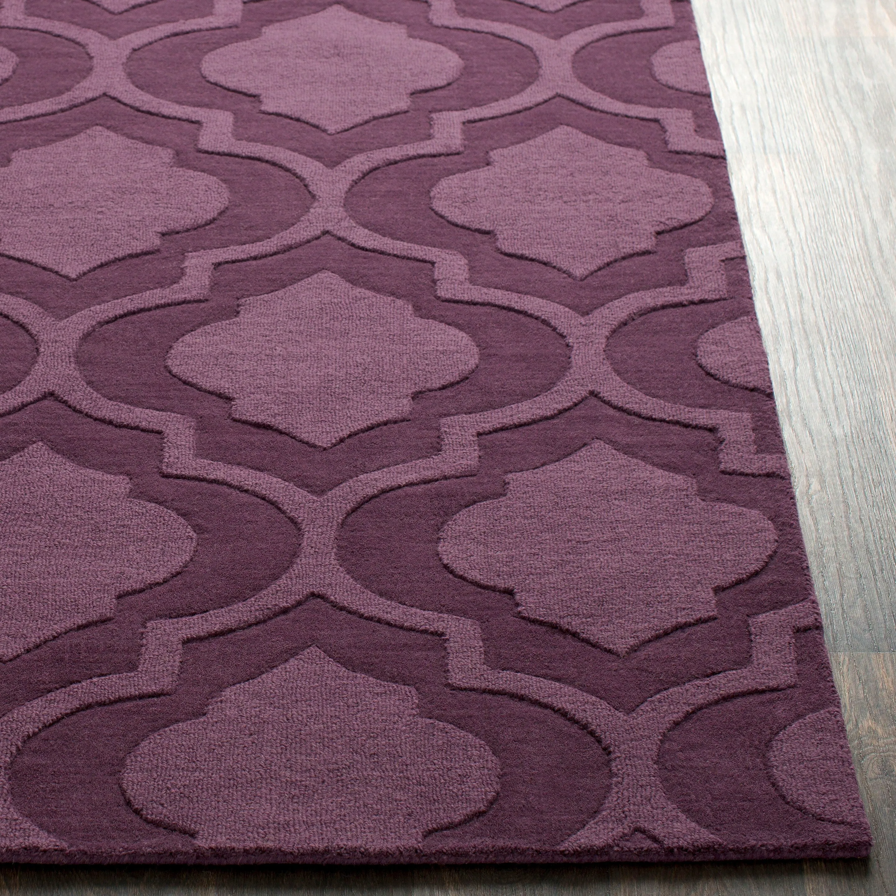Hand-Woven Ali Tone-on-Tone Moroccan Trellis Wool Rug