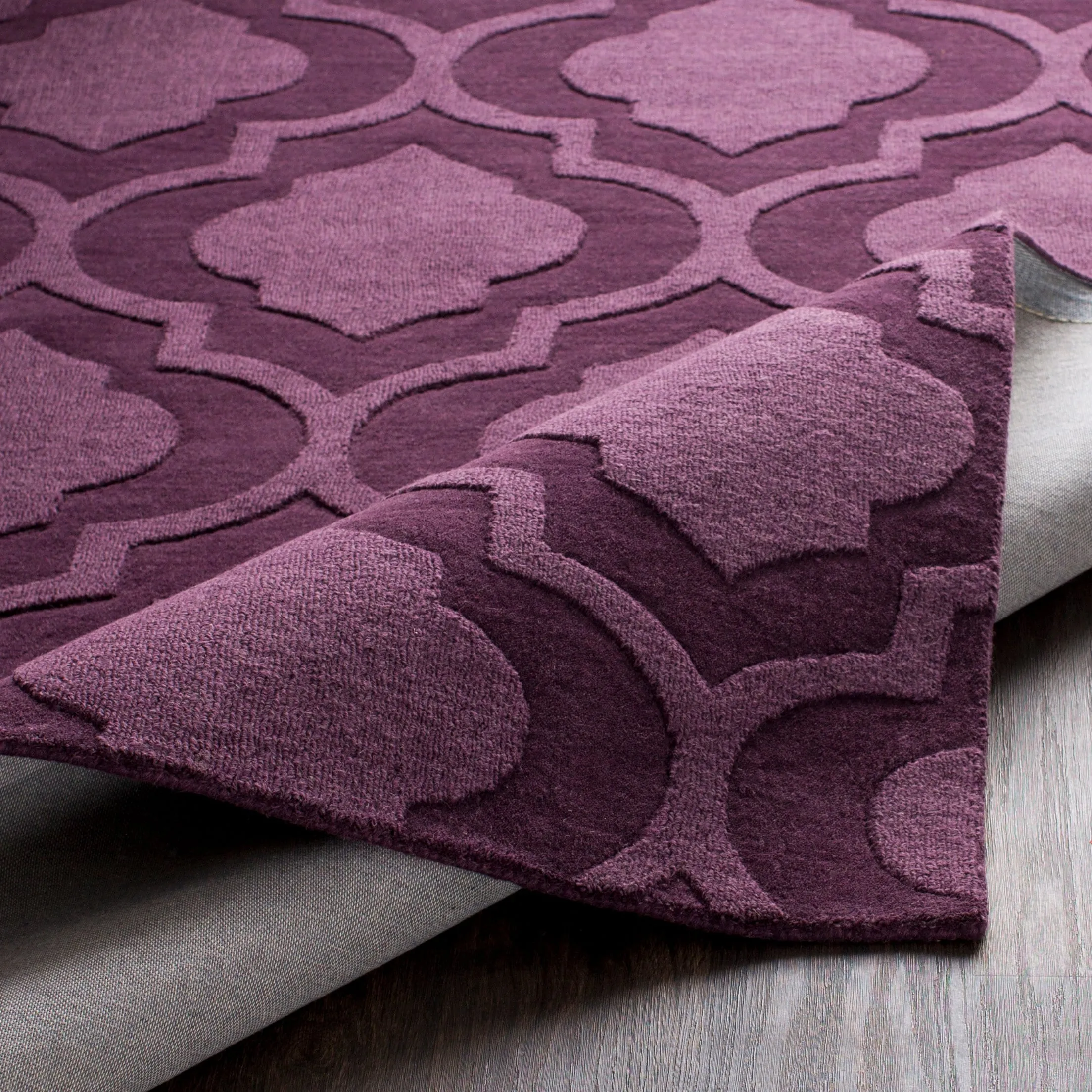 Hand-Woven Ali Tone-on-Tone Moroccan Trellis Wool Rug