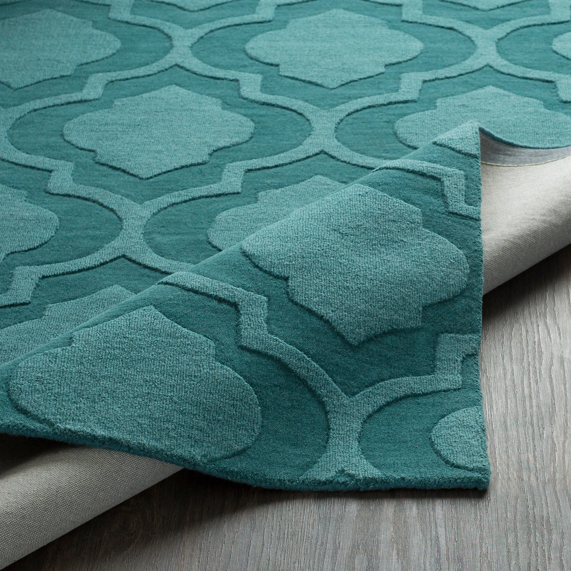 Hand-Woven Ali Tone-on-Tone Moroccan Trellis Wool Rug