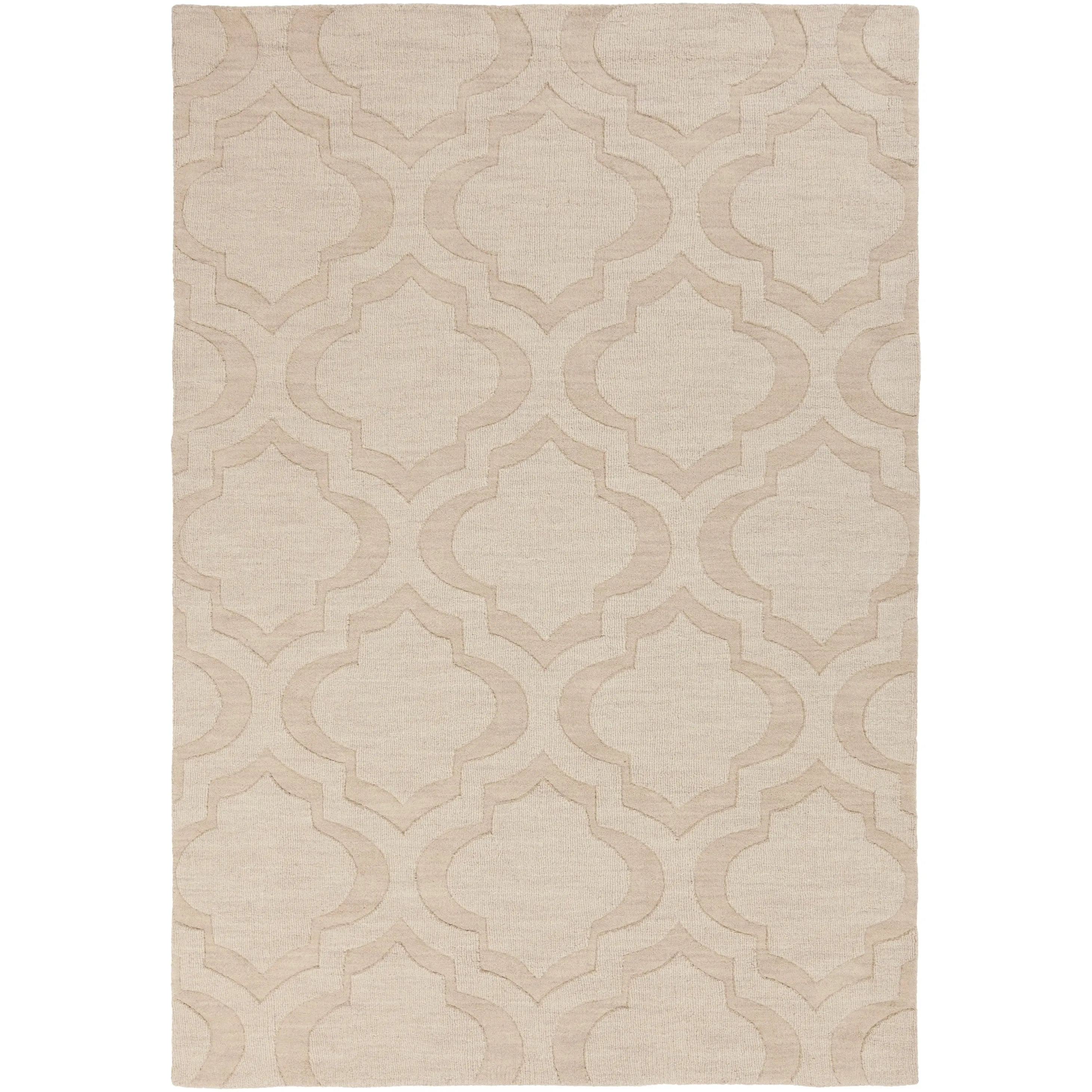 Hand-Woven Ali Tone-on-Tone Moroccan Trellis Wool Rug