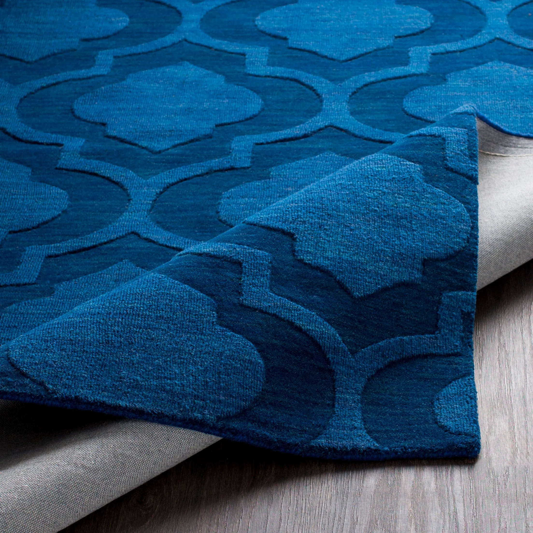 Hand-Woven Ali Tone-on-Tone Moroccan Trellis Wool Rug